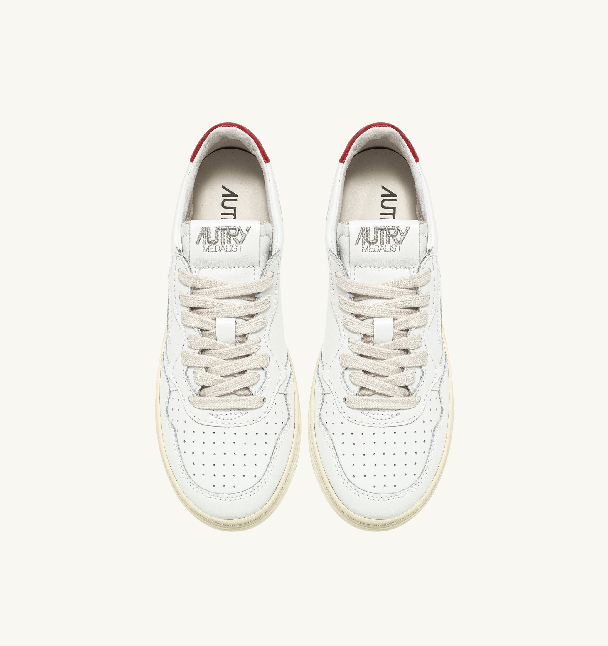 SNEAKERS MEDALIST LOW IN PELLE BIANCA E ROSSA