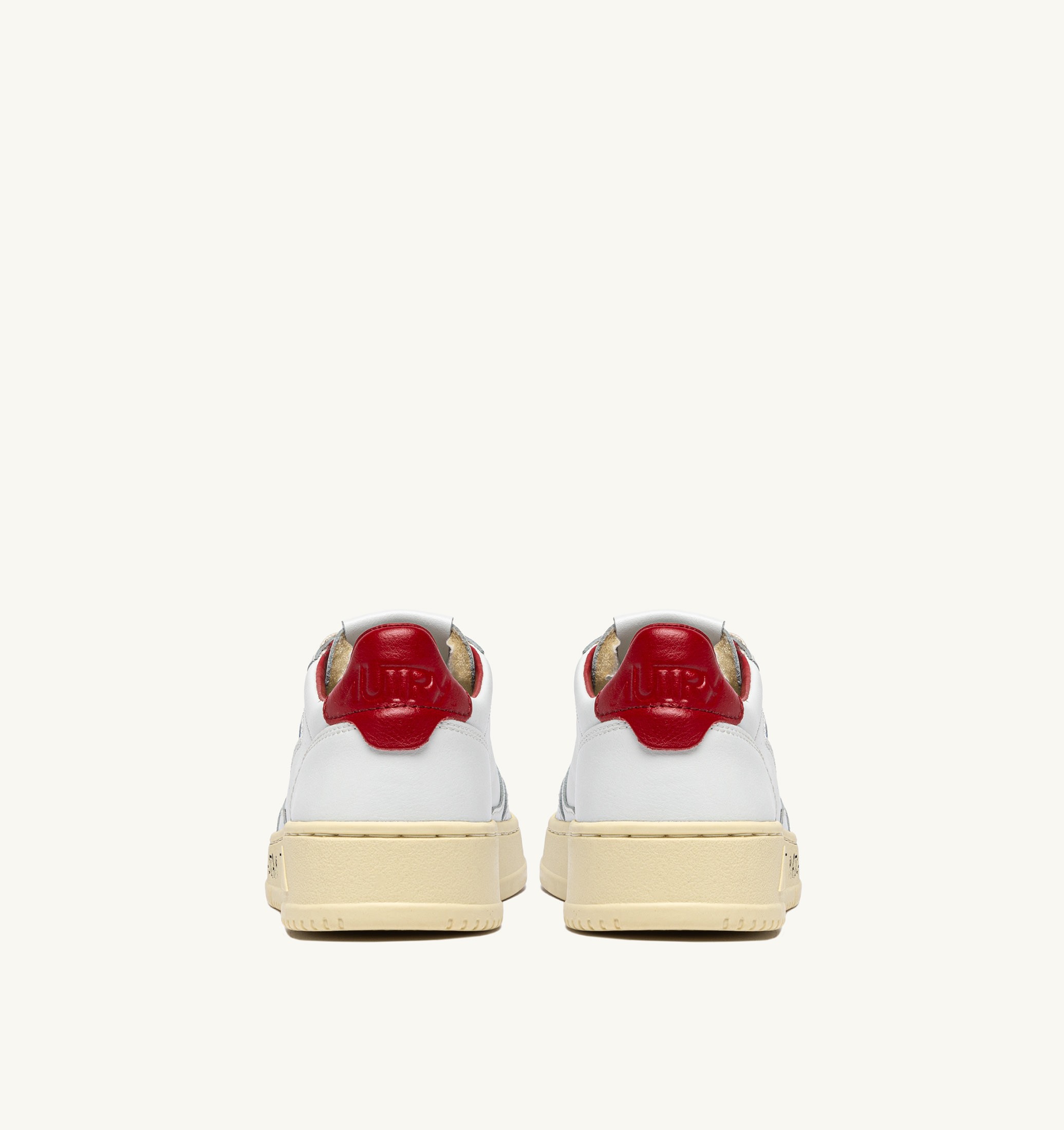 SNEAKERS MEDALIST LOW IN PELLE BIANCA E ROSSA CON LETTERING