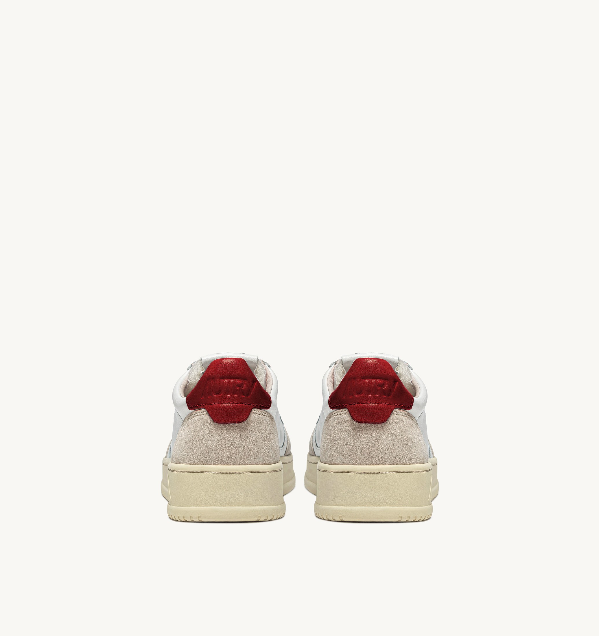 SNEAKERS MEDALIST LOW IN PELLE BIANCA E ROSSA E SUEDE BEIGE