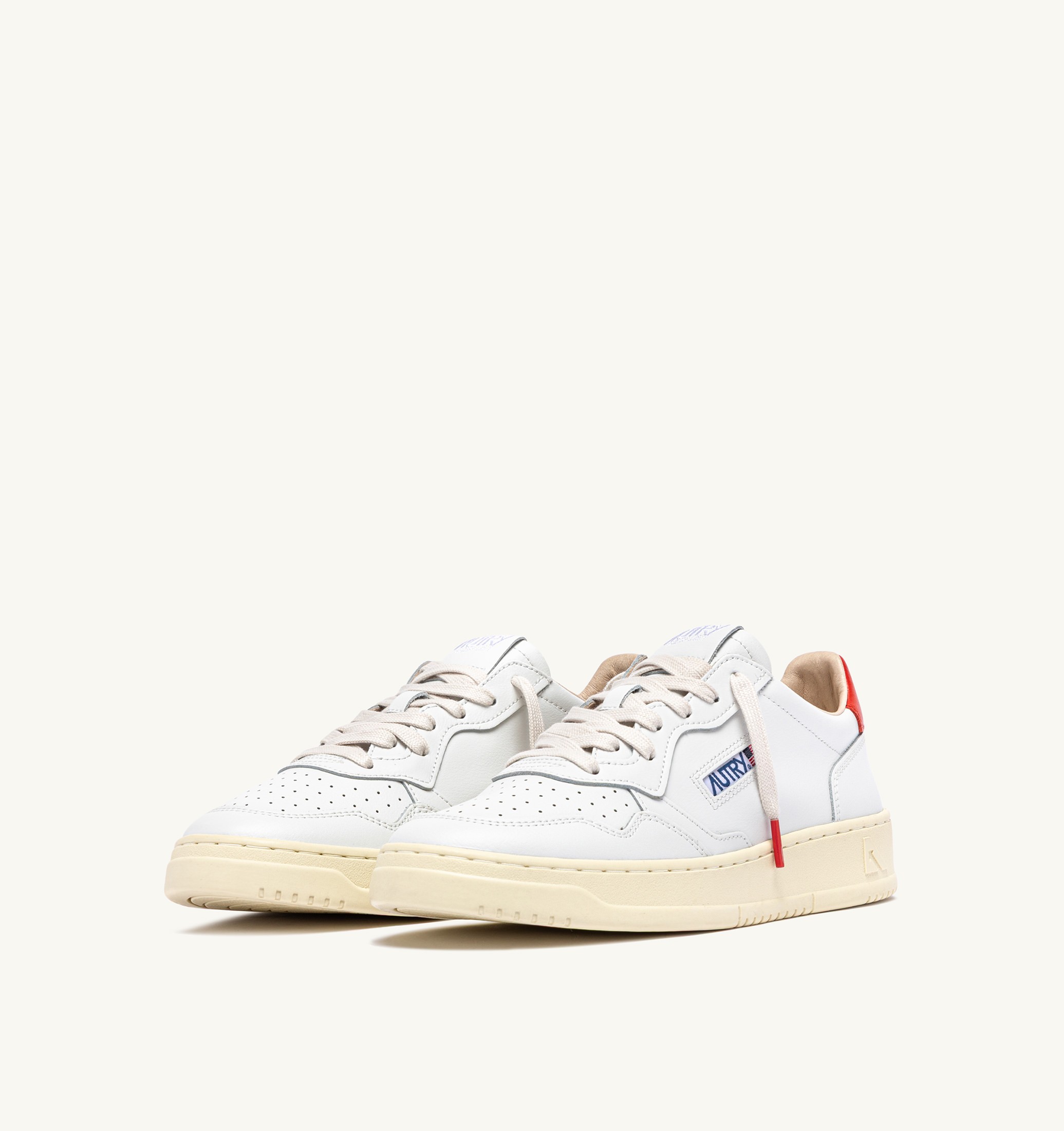 SNEAKERS MEDALIST LOW IN PELLE BIANCA E SPICY ORANGE