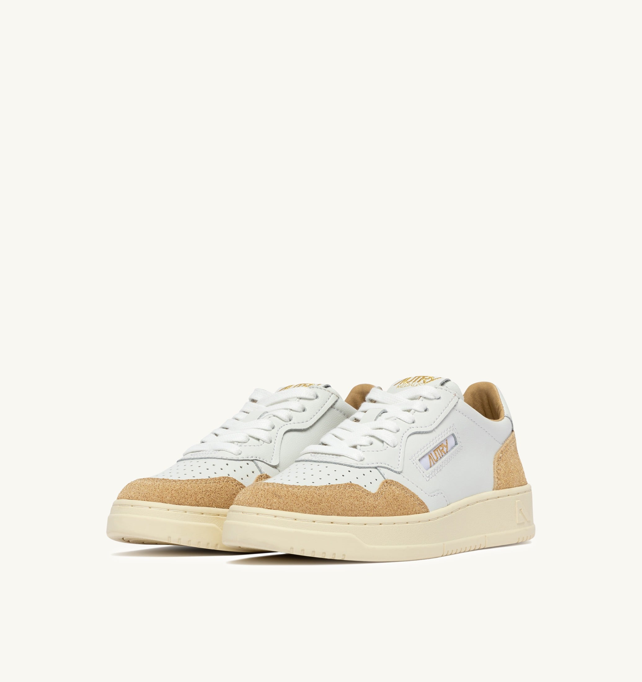 SNEAKERS MEDALIST LOW IN PELLE BIANCA E STARS ECRU