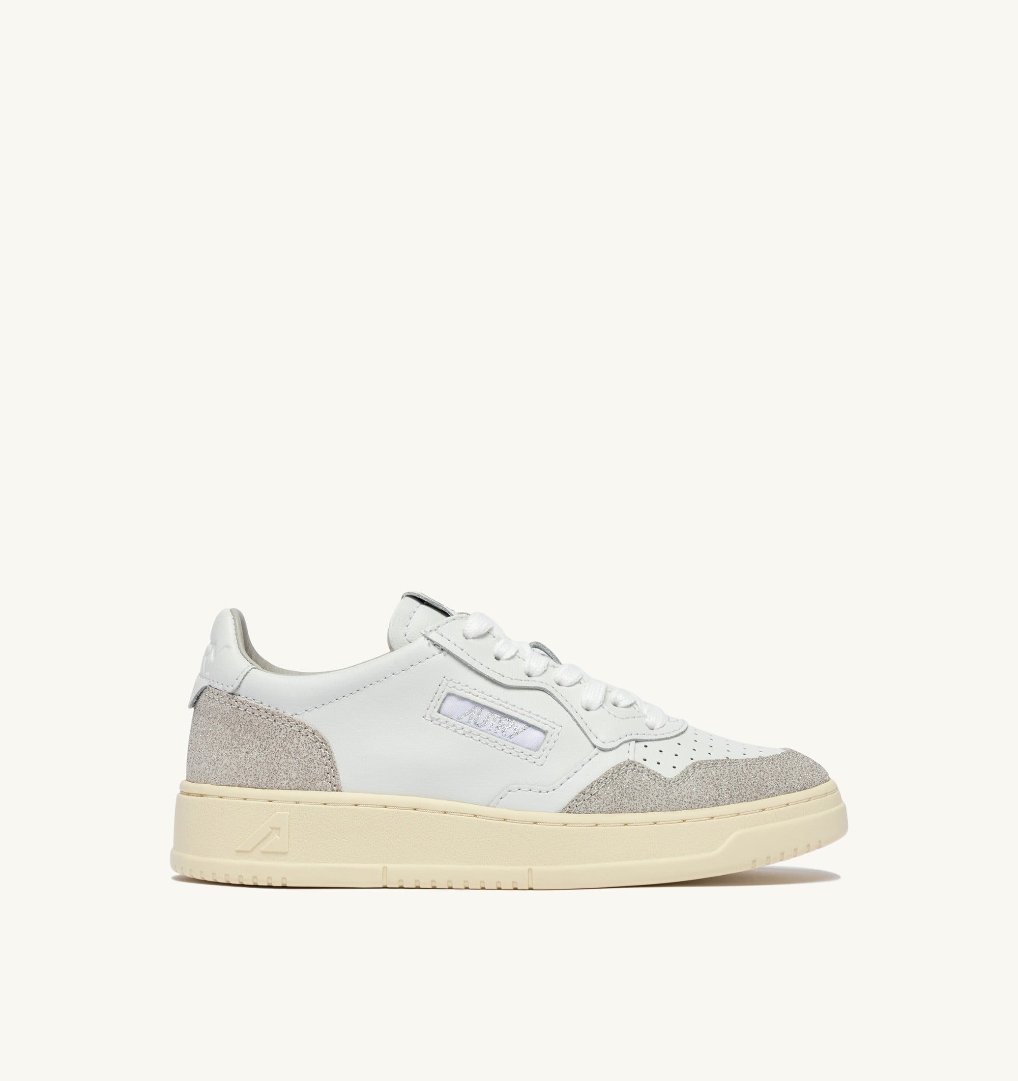 SNEAKERS MEDALIST LOW IN PELLE BIANCA E STARS GRIGIO
