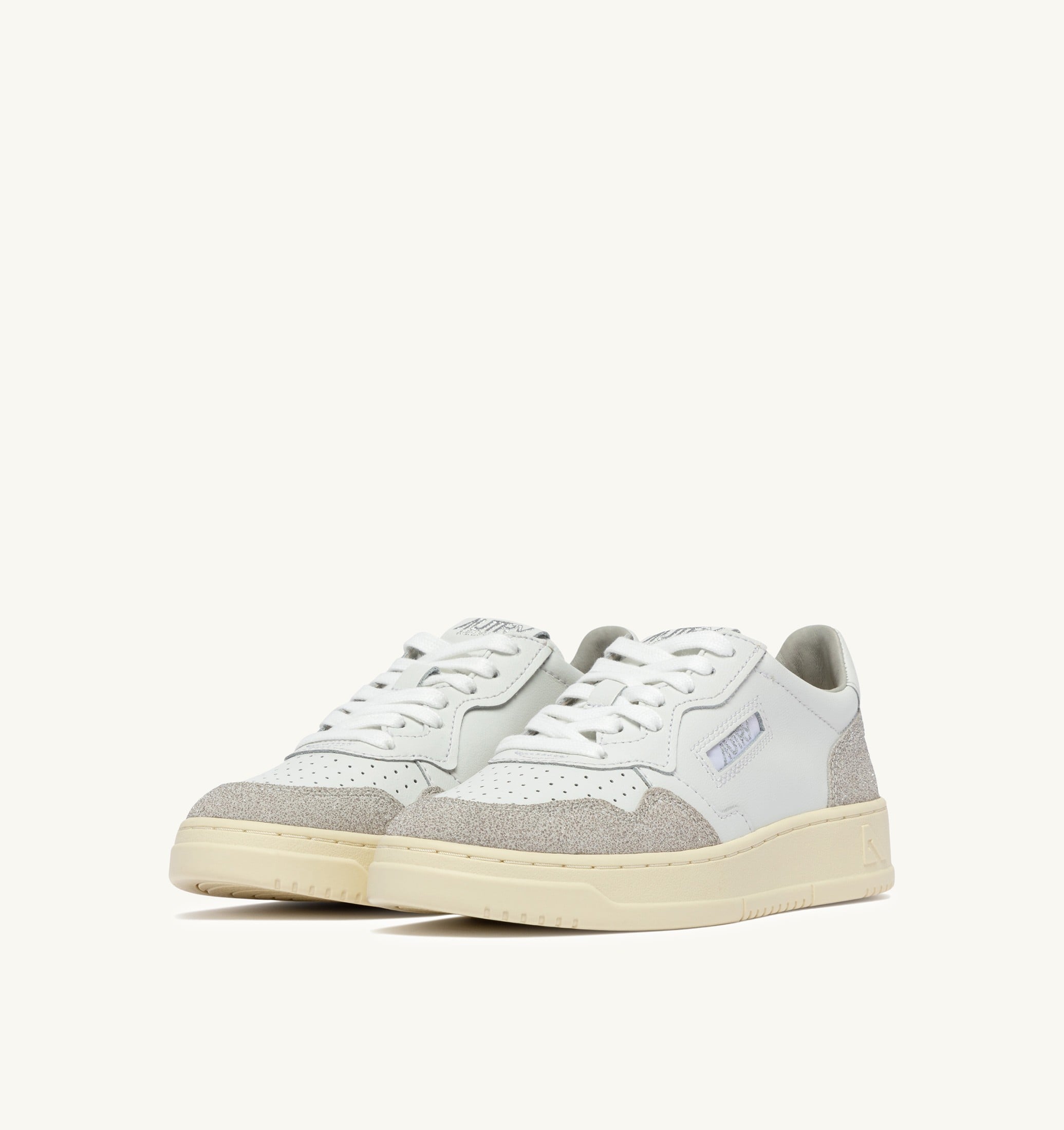 SNEAKERS MEDALIST LOW IN PELLE BIANCA E STARS GRIGIO