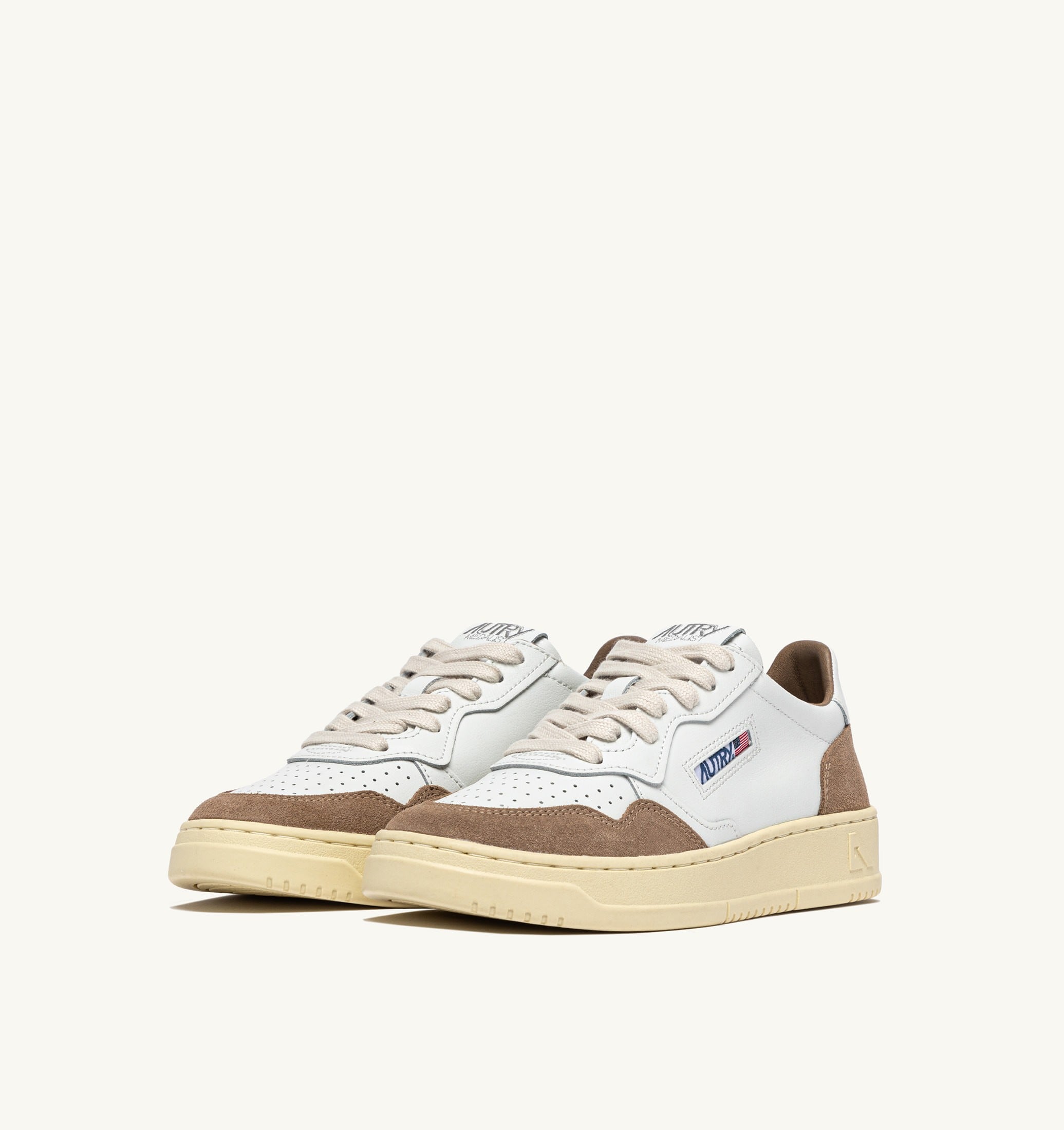 SNEAKERS MEDALIST LOW IN PELLE BIANCA E SUEDE ANTILOPE