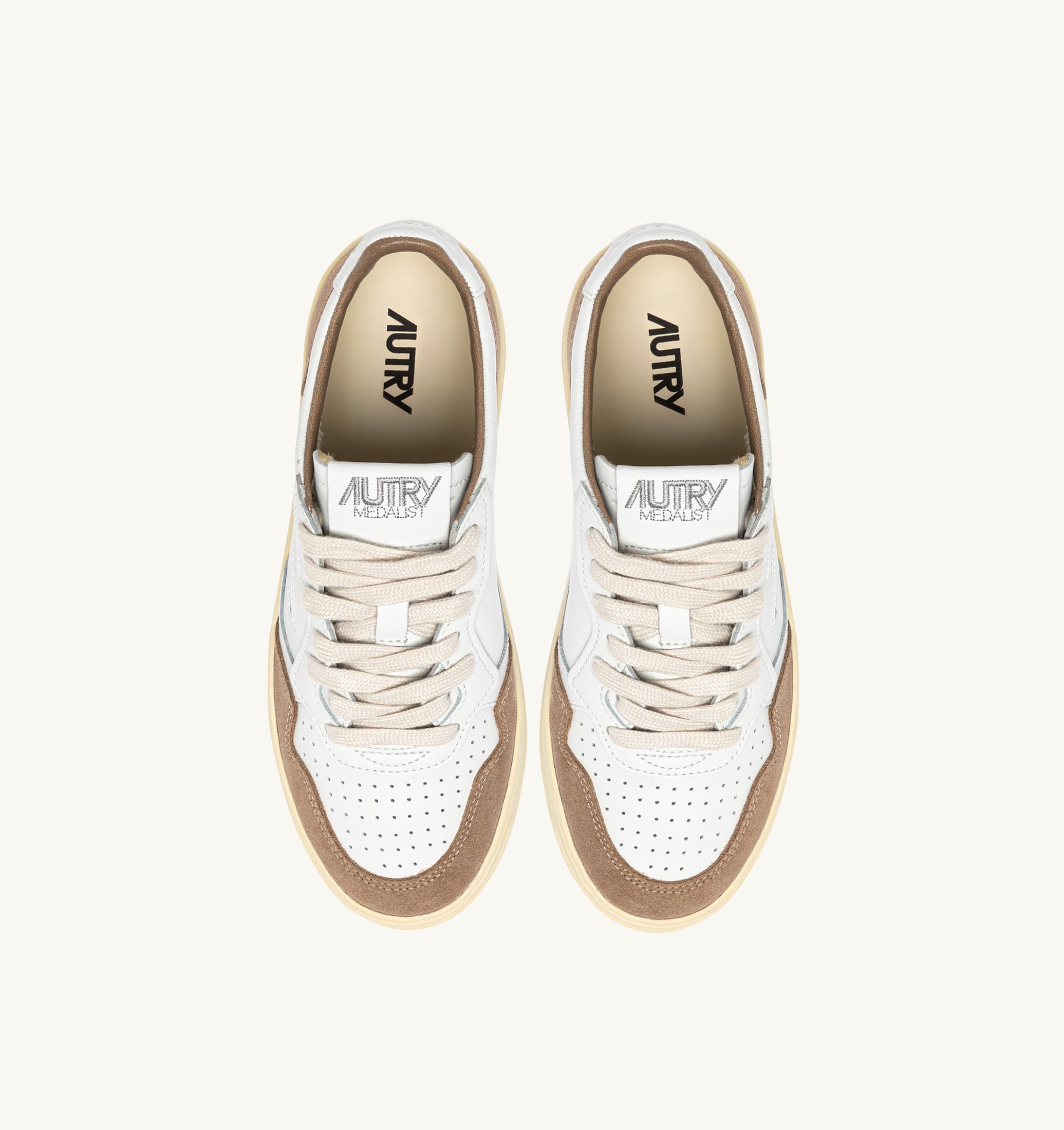SNEAKERS MEDALIST LOW IN PELLE BIANCA E SUEDE ANTILOPE