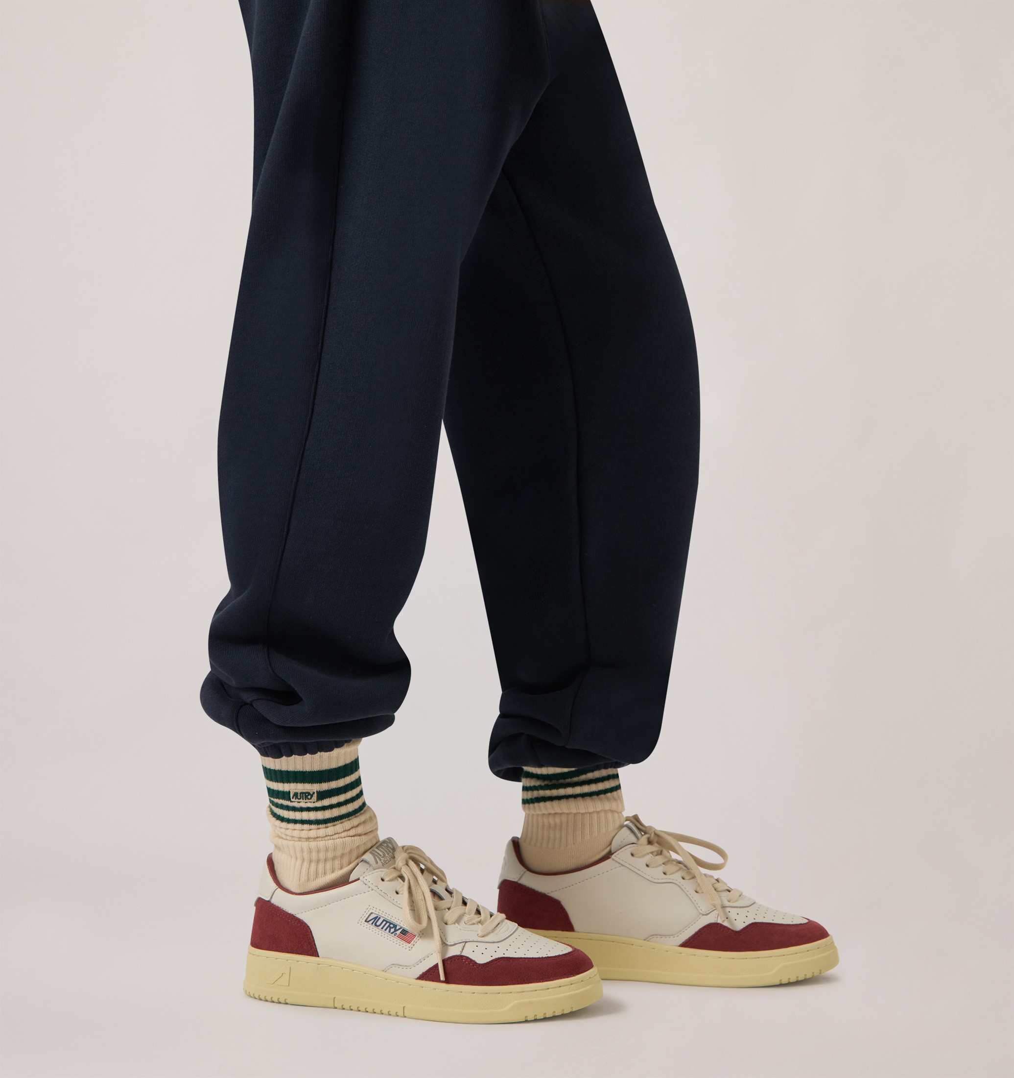 SNEAKERS MEDALIST LOW IN PELLE BIANCA E SUEDE BORGOGNA