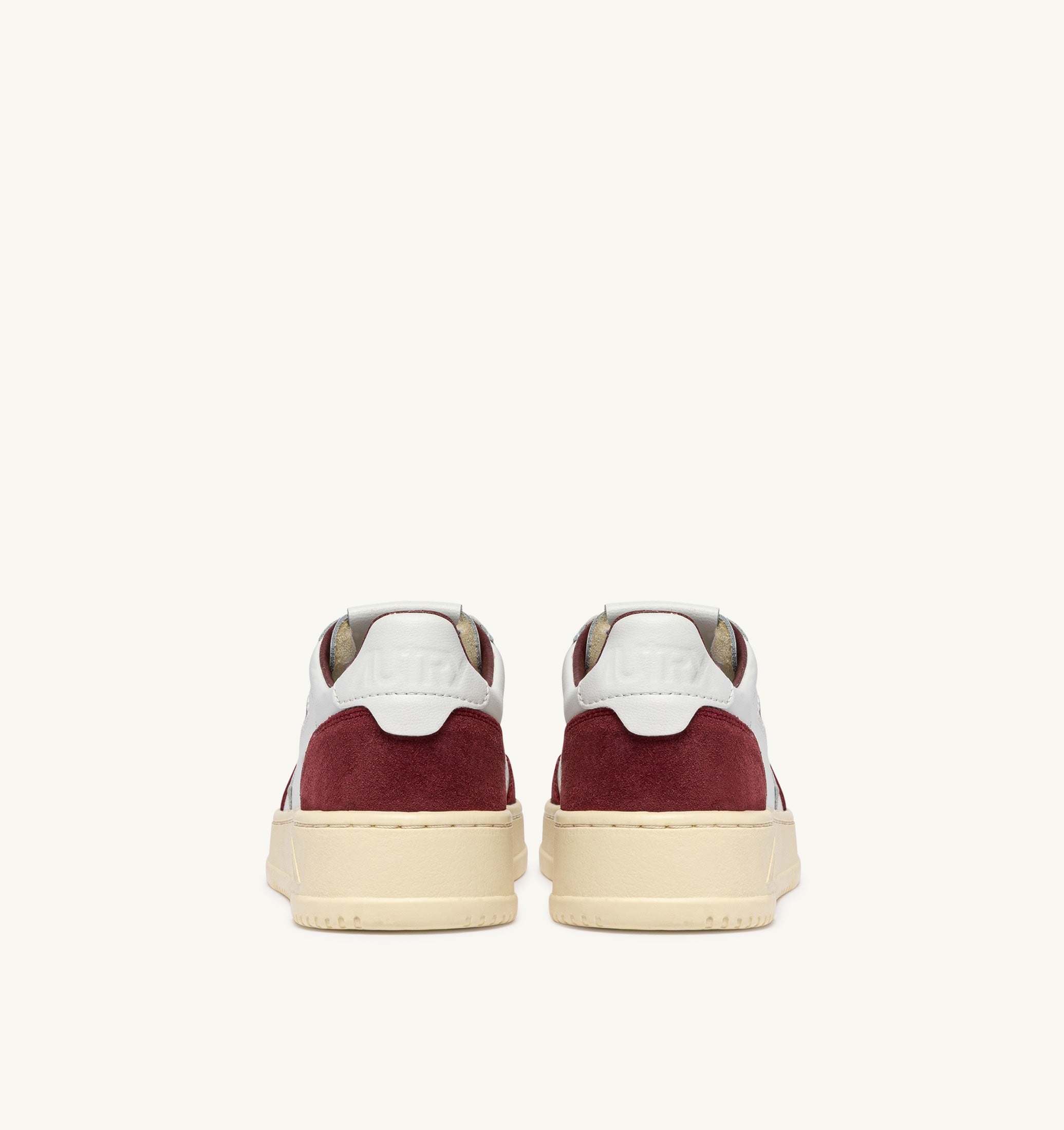SNEAKERS MEDALIST LOW IN PELLE BIANCA E SUEDE BORGOGNA