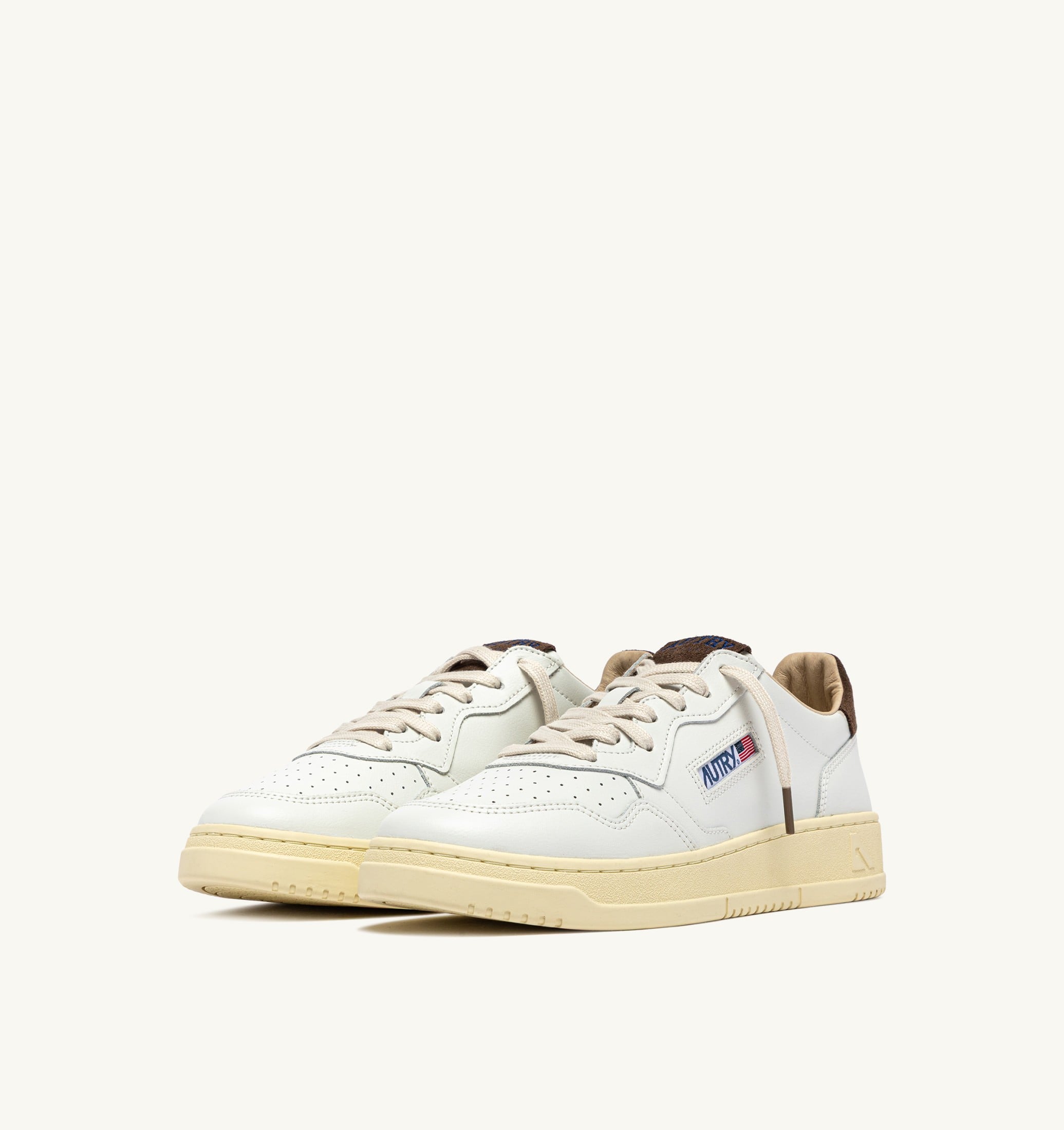 SNEAKERS MEDALIST LOW IN PELLE BIANCA E SUEDE CHOCOLATE CHIP