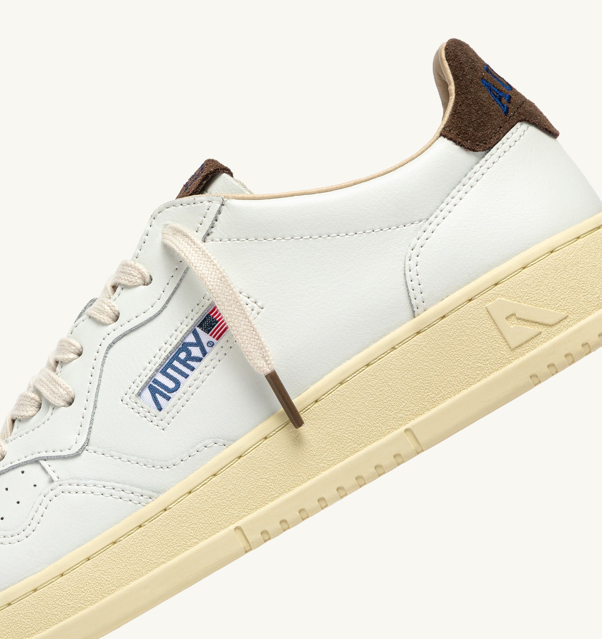 SNEAKERS MEDALIST LOW IN PELLE BIANCA E SUEDE CHOCOLATE CHIP