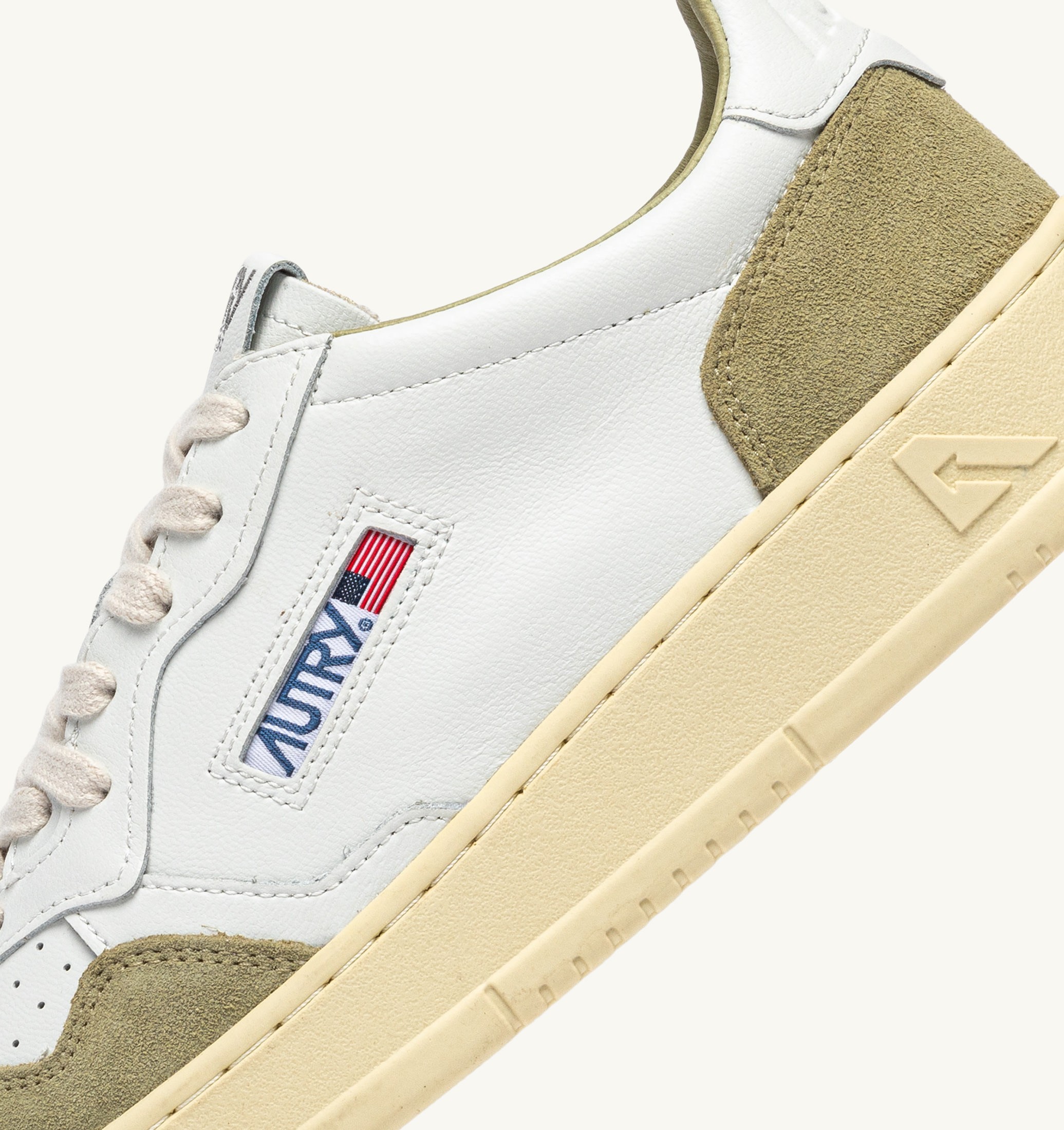 SNEAKERS MEDALIST LOW IN PELLE BIANCA E SUEDE GREY GREEN