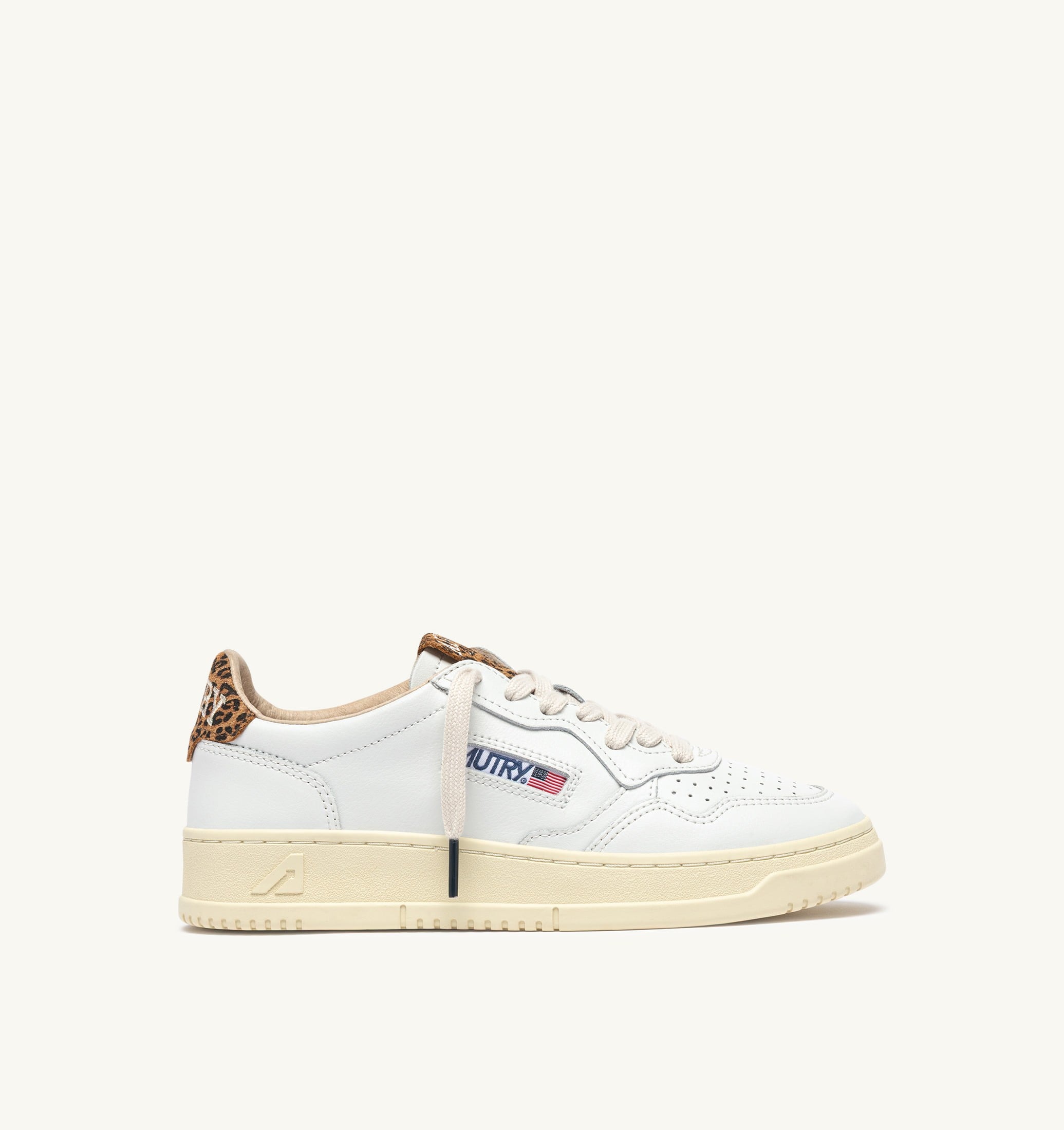 SNEAKERS MEDALIST LOW IN PELLE BIANCA E SUEDE LEOPARD