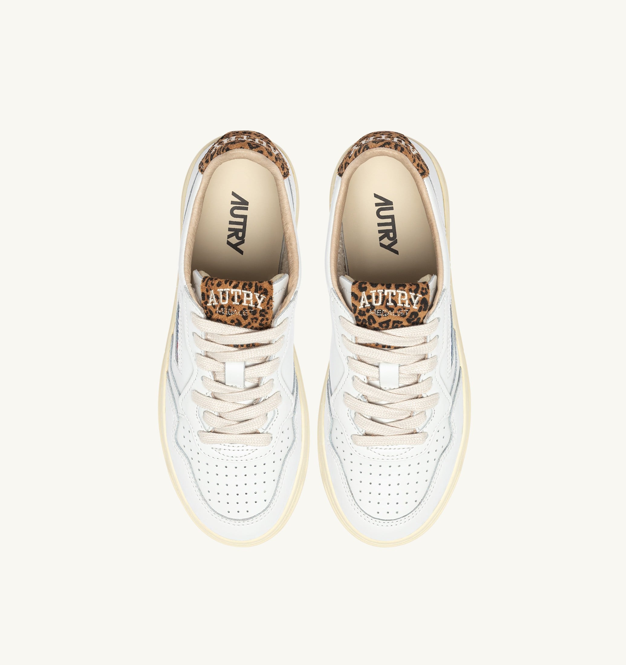 SNEAKERS MEDALIST LOW IN PELLE BIANCA E SUEDE LEOPARD