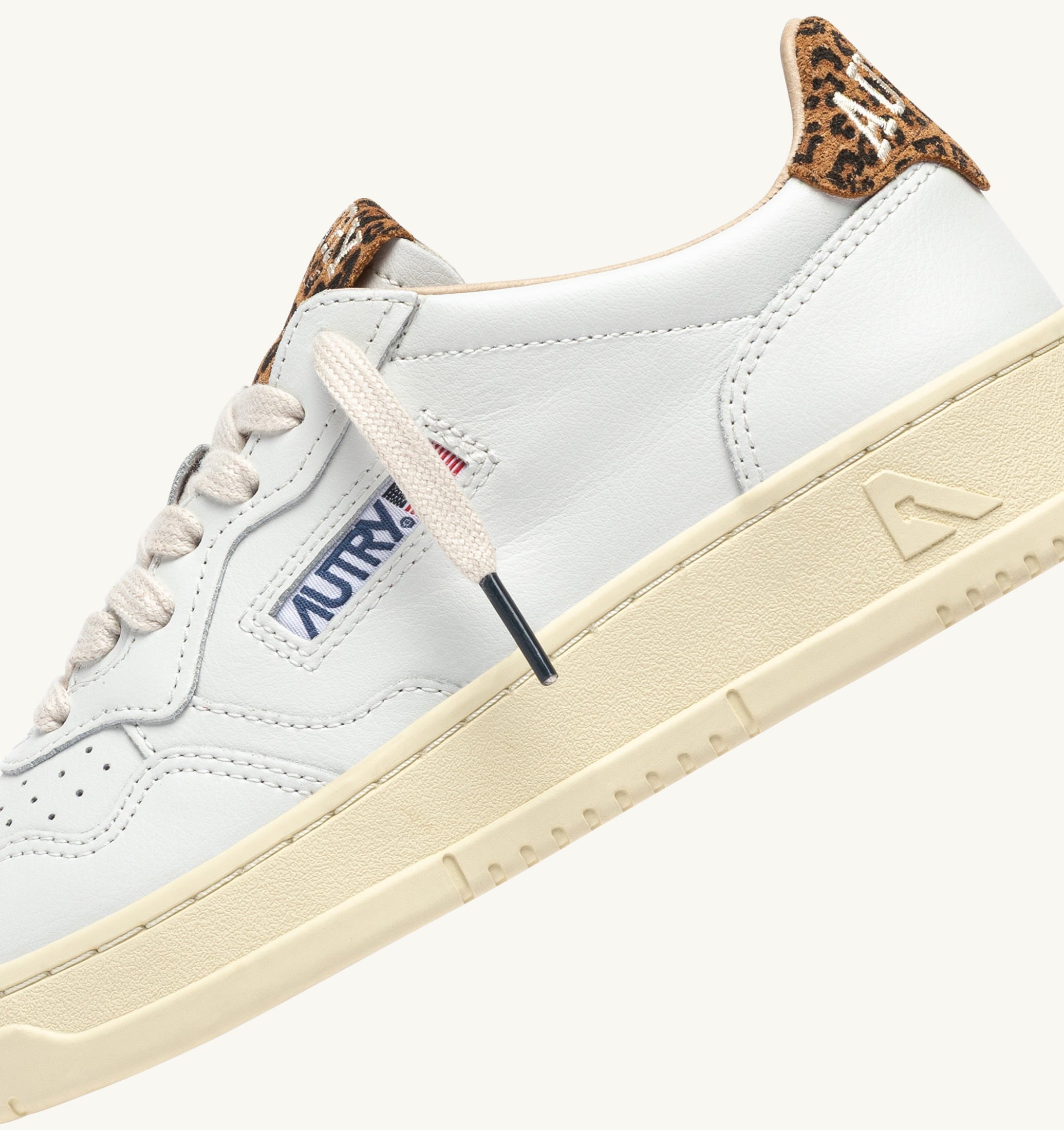 SNEAKERS MEDALIST LOW IN PELLE BIANCA E SUEDE LEOPARD