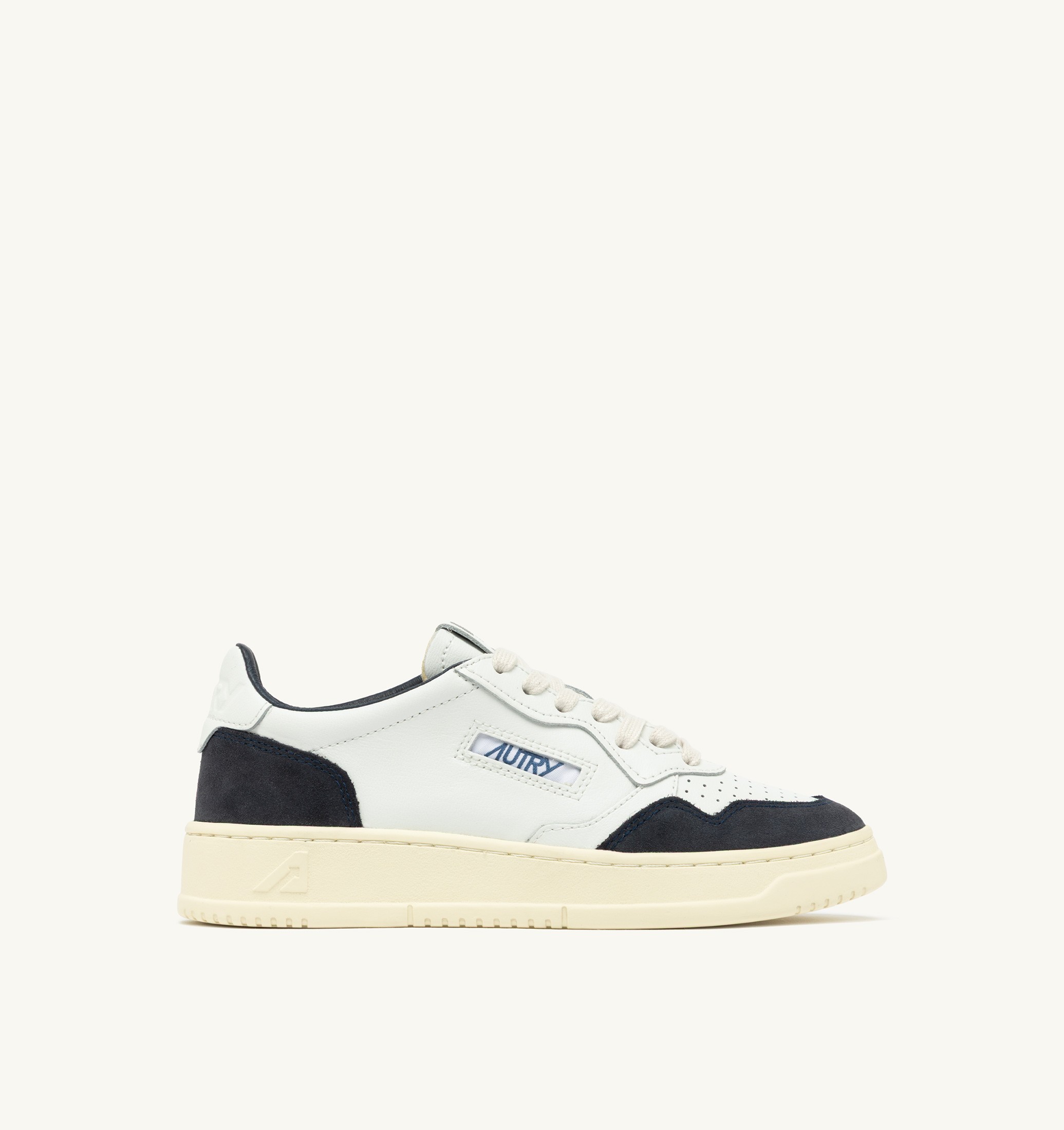 SNEAKERS MEDALIST LOW IN PELLE BIANCA E SUEDE OCEANO