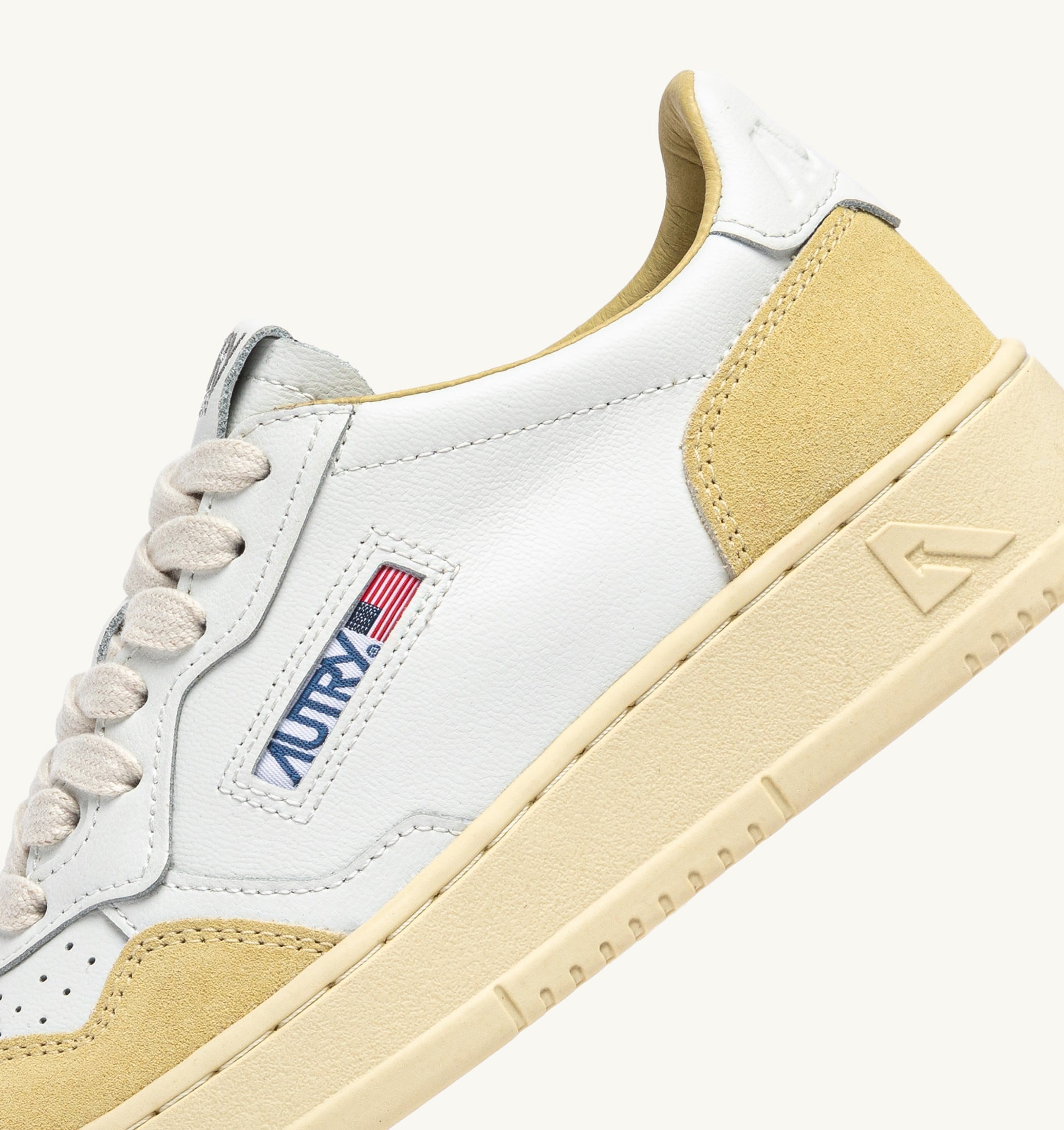 SNEAKERS MEDALIST LOW IN PELLE BIANCA E SUEDE STRAW