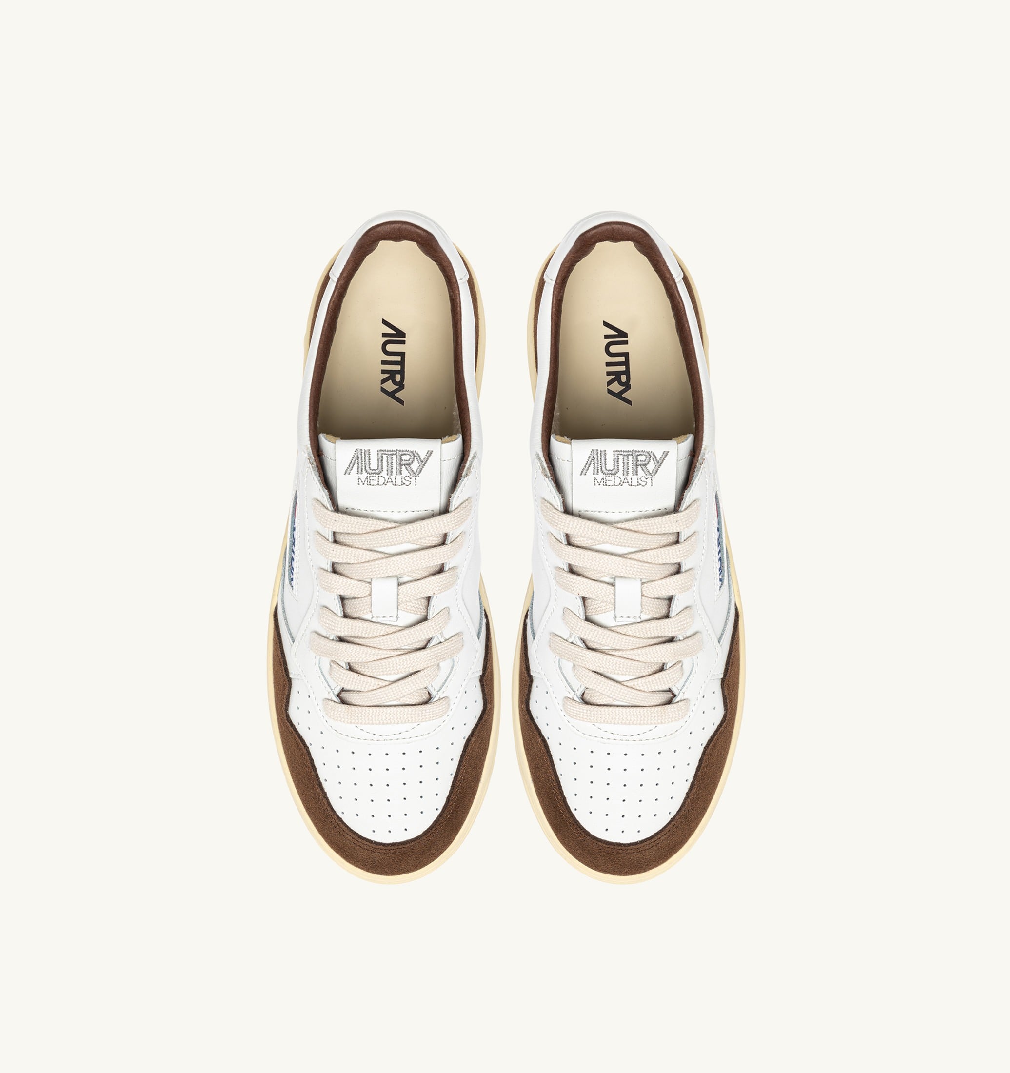SNEAKERS MEDALIST LOW IN PELLE BIANCA E SUEDE TUNDRA