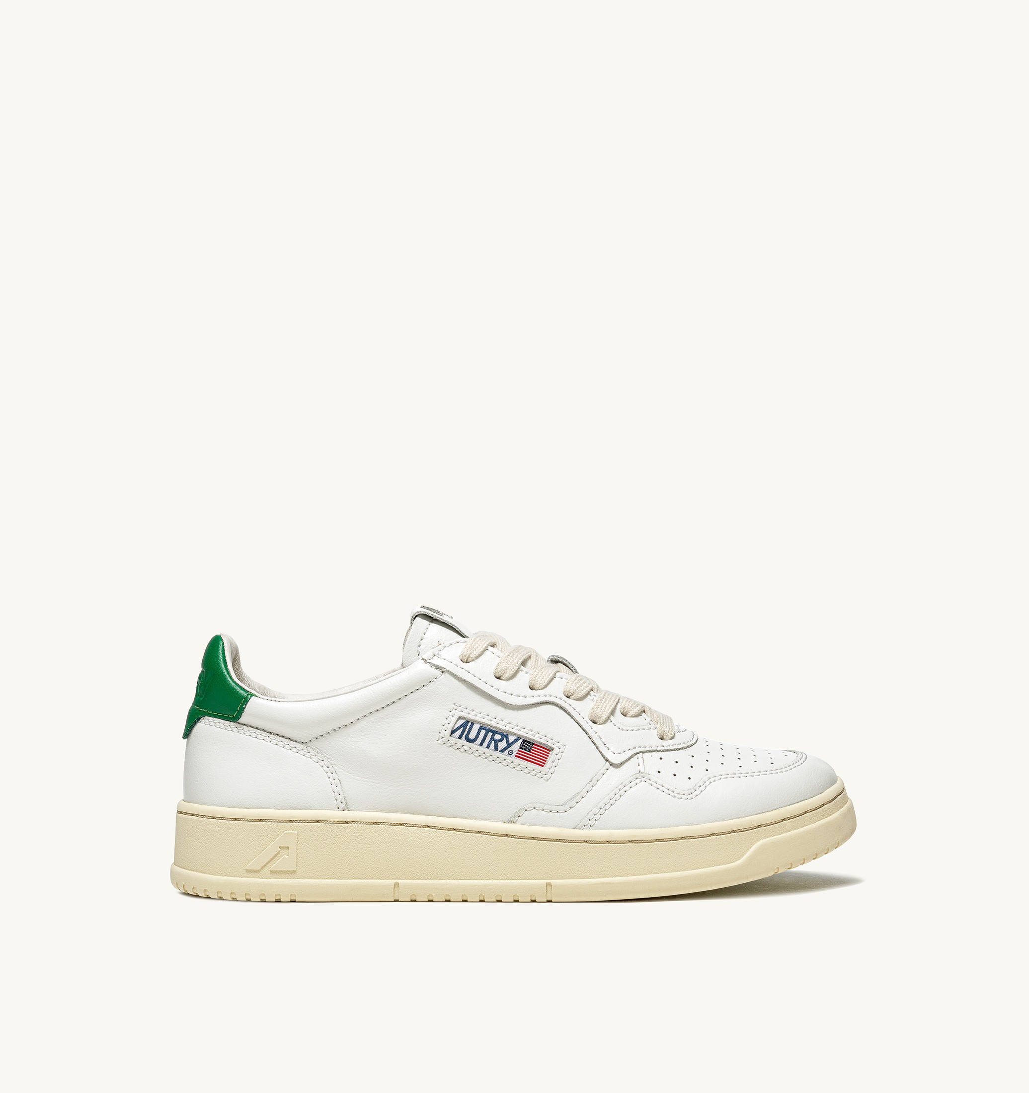 SNEAKERS MEDALIST LOW IN PELLE BIANCA E VERDE