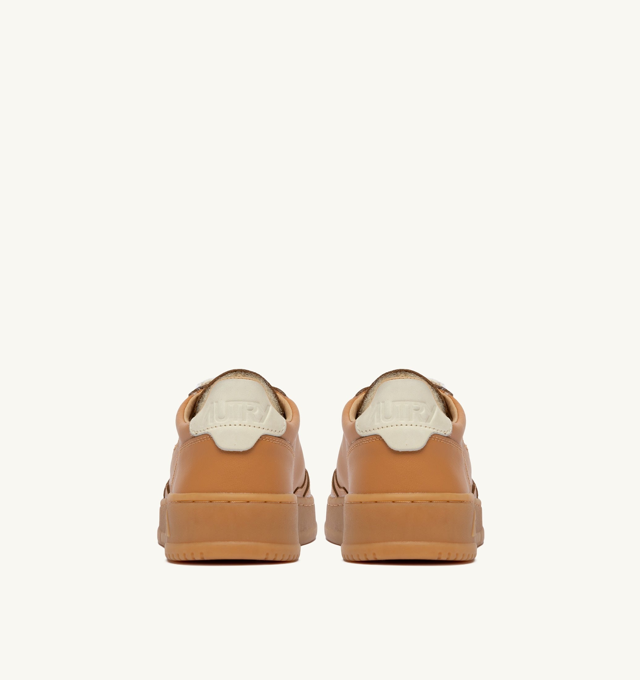 SNEAKERS MEDALIST LOW IN PELLE COGNAC E MARSHMALLOW