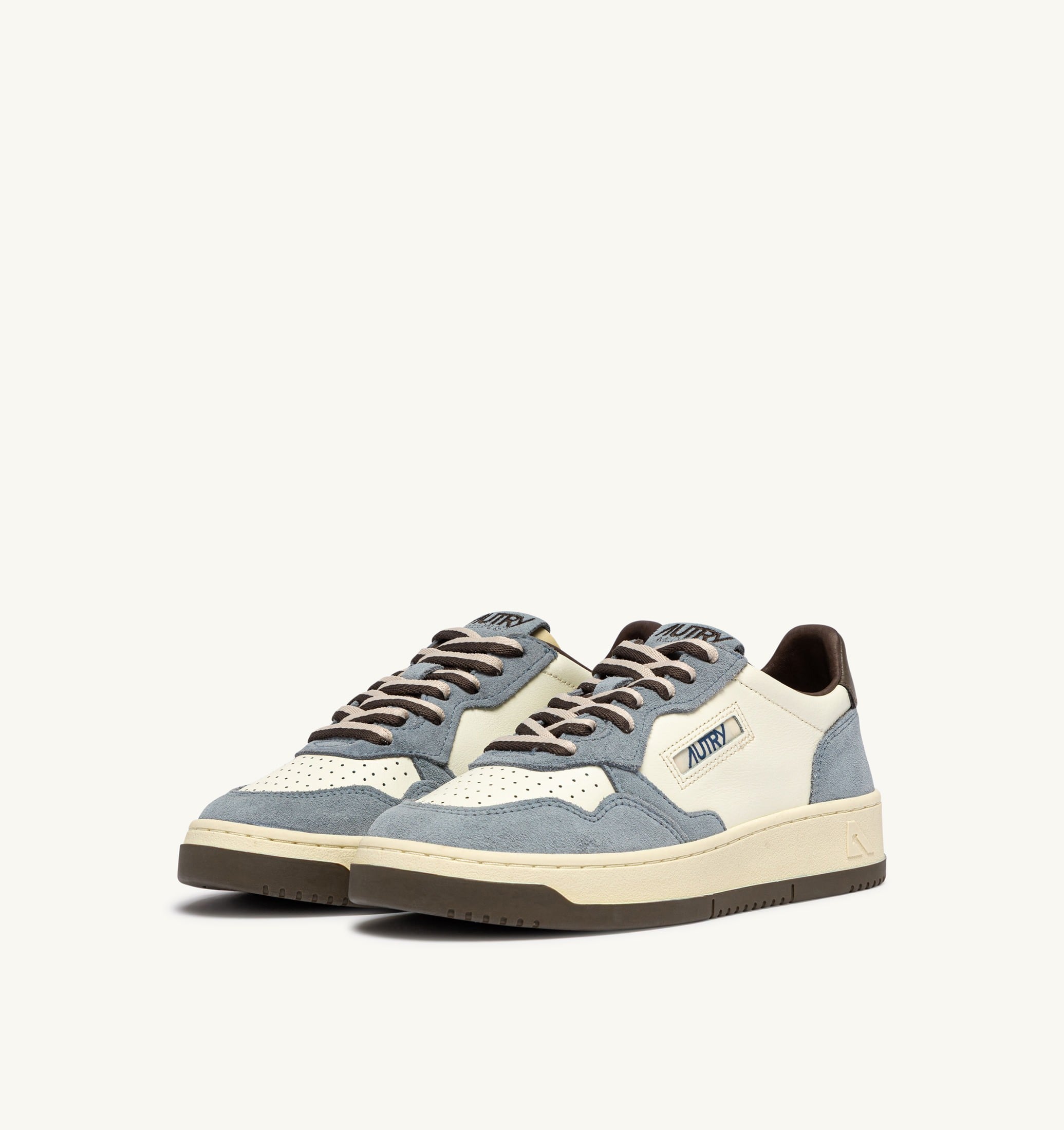 SNEAKERS MEDALIST LOW IN PELLE E SUEDE CHOOCOLATE CHIP E CIELO