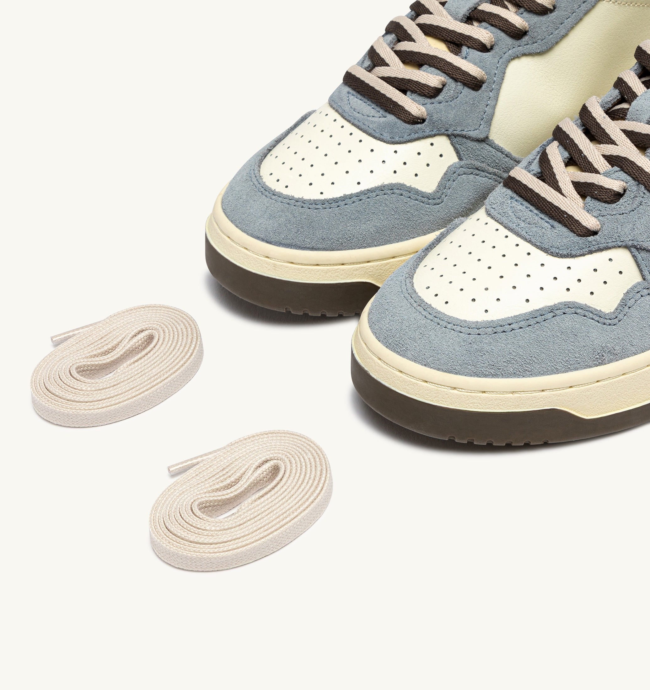SNEAKERS MEDALIST LOW IN PELLE E SUEDE CHOOCOLATE CHIP E CIELO