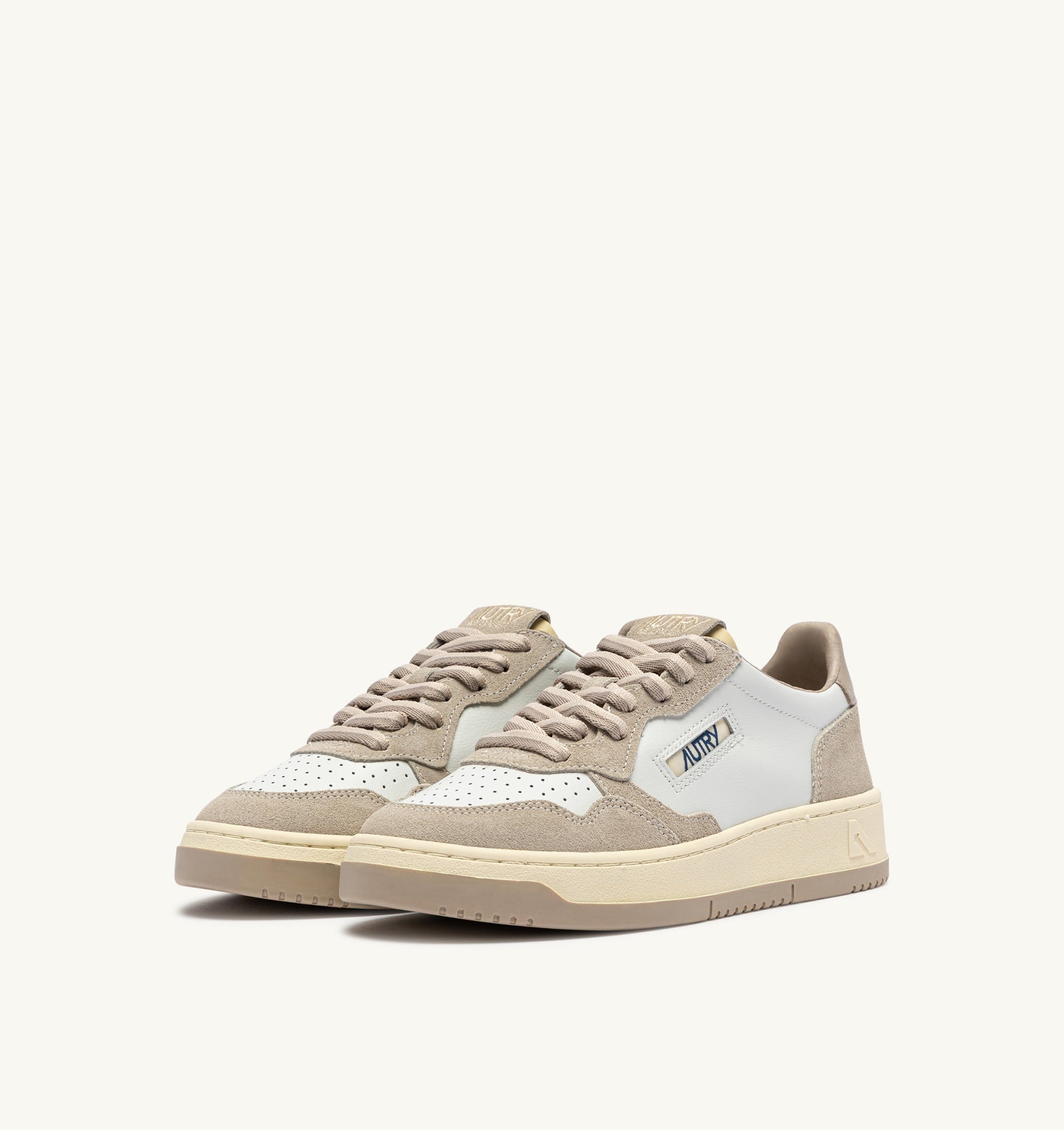 SNEAKERS MEDALIST LOW IN PELLE E SUEDE FEATHER GRAY E LAMB