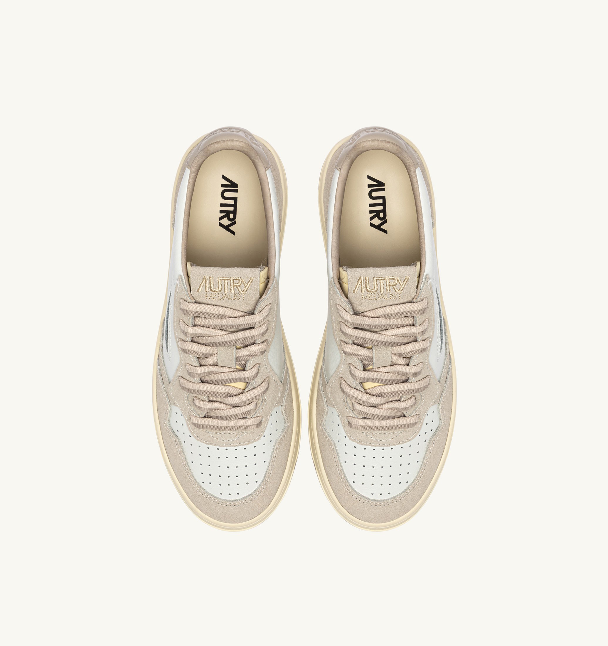 SNEAKERS MEDALIST LOW IN PELLE E SUEDE FEATHER GRAY E LAMB