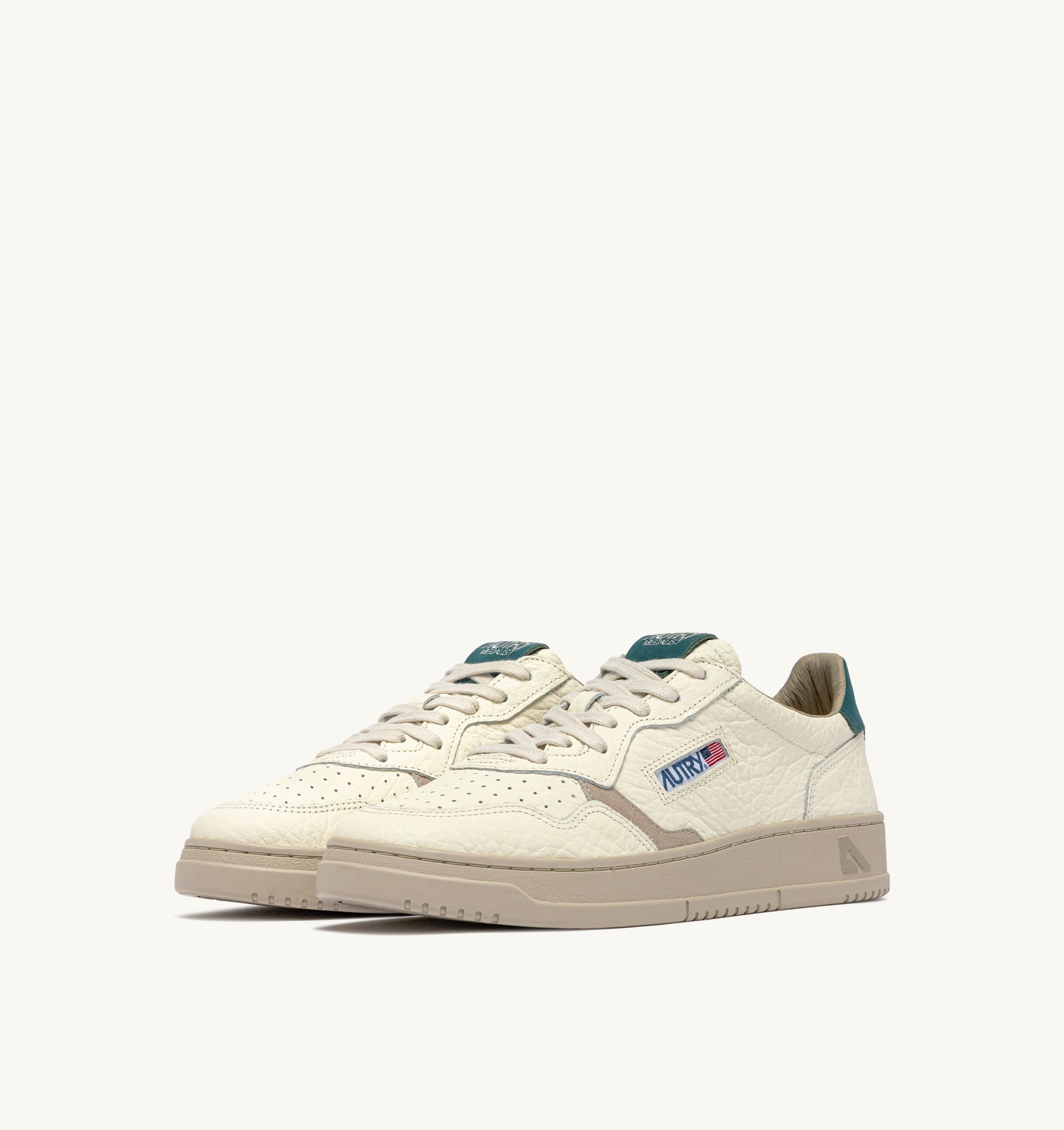SNEAKERS MEDALIST LOW IN PELLE FEATHER GRAY E DARK SEA