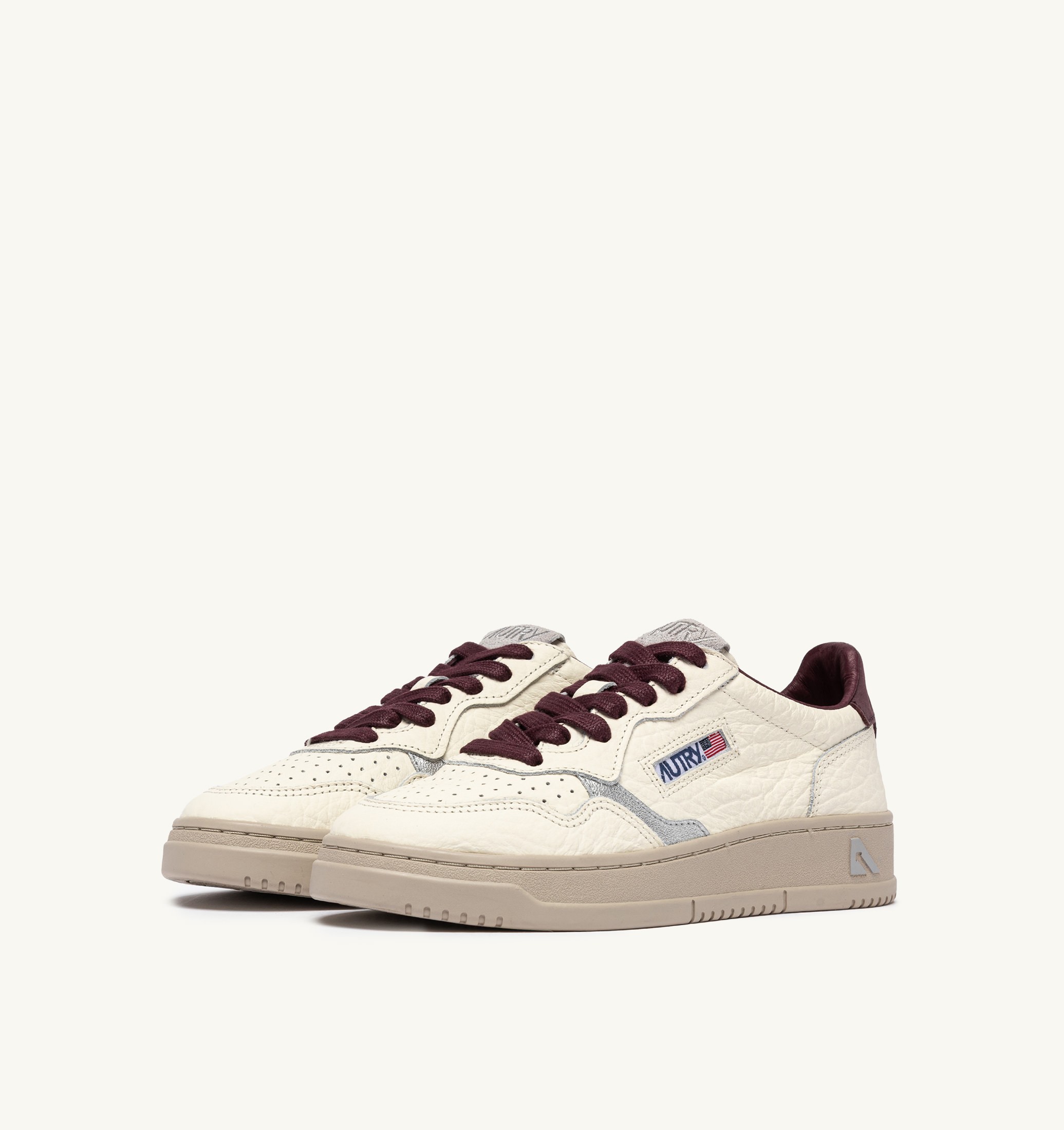 SNEAKERS MEDALIST LOW IN PELLE FIG E ARGENTO