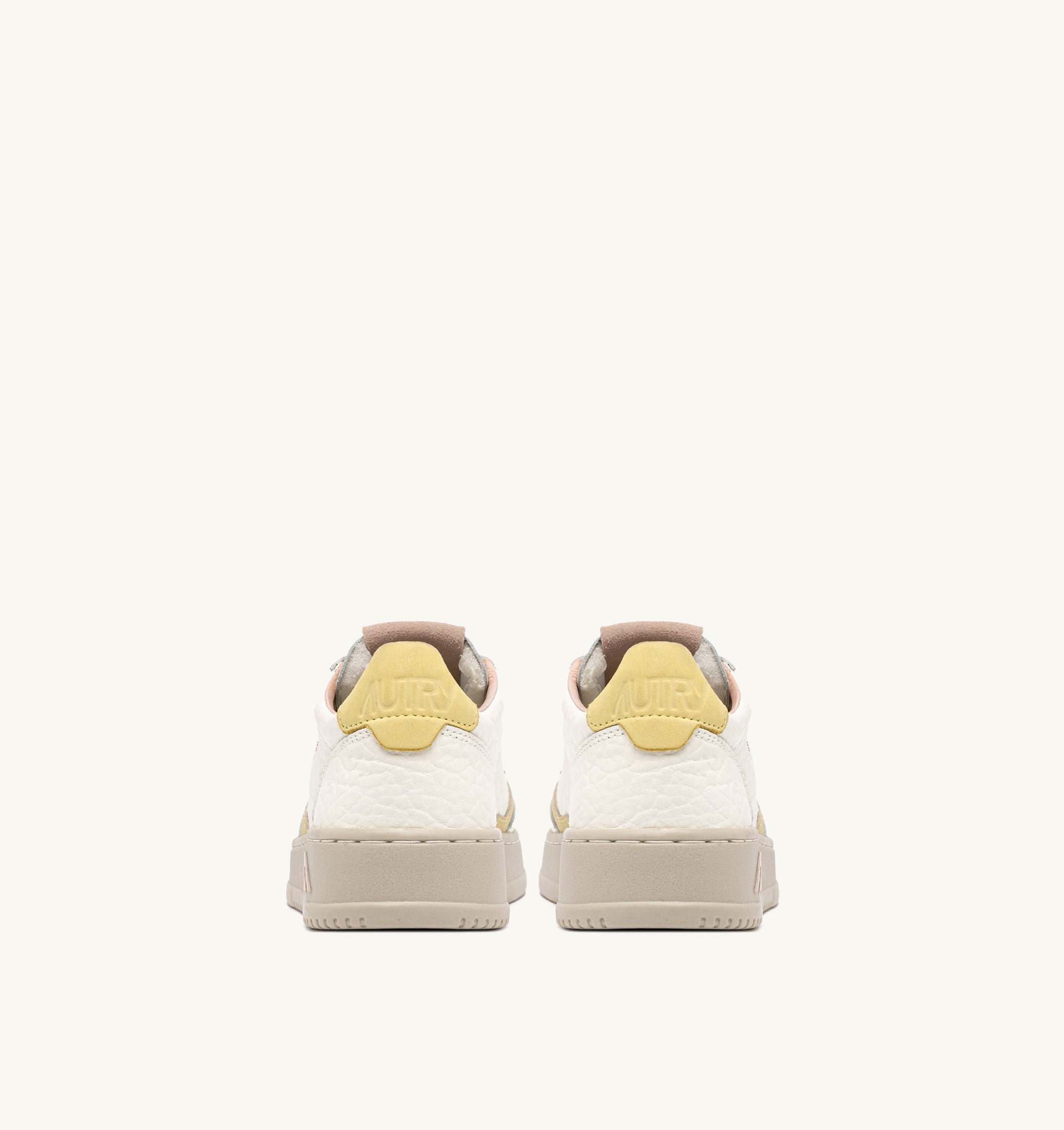 SNEAKERS MEDALIST LOW IN PELLE LEMON MERINGUE E SILK