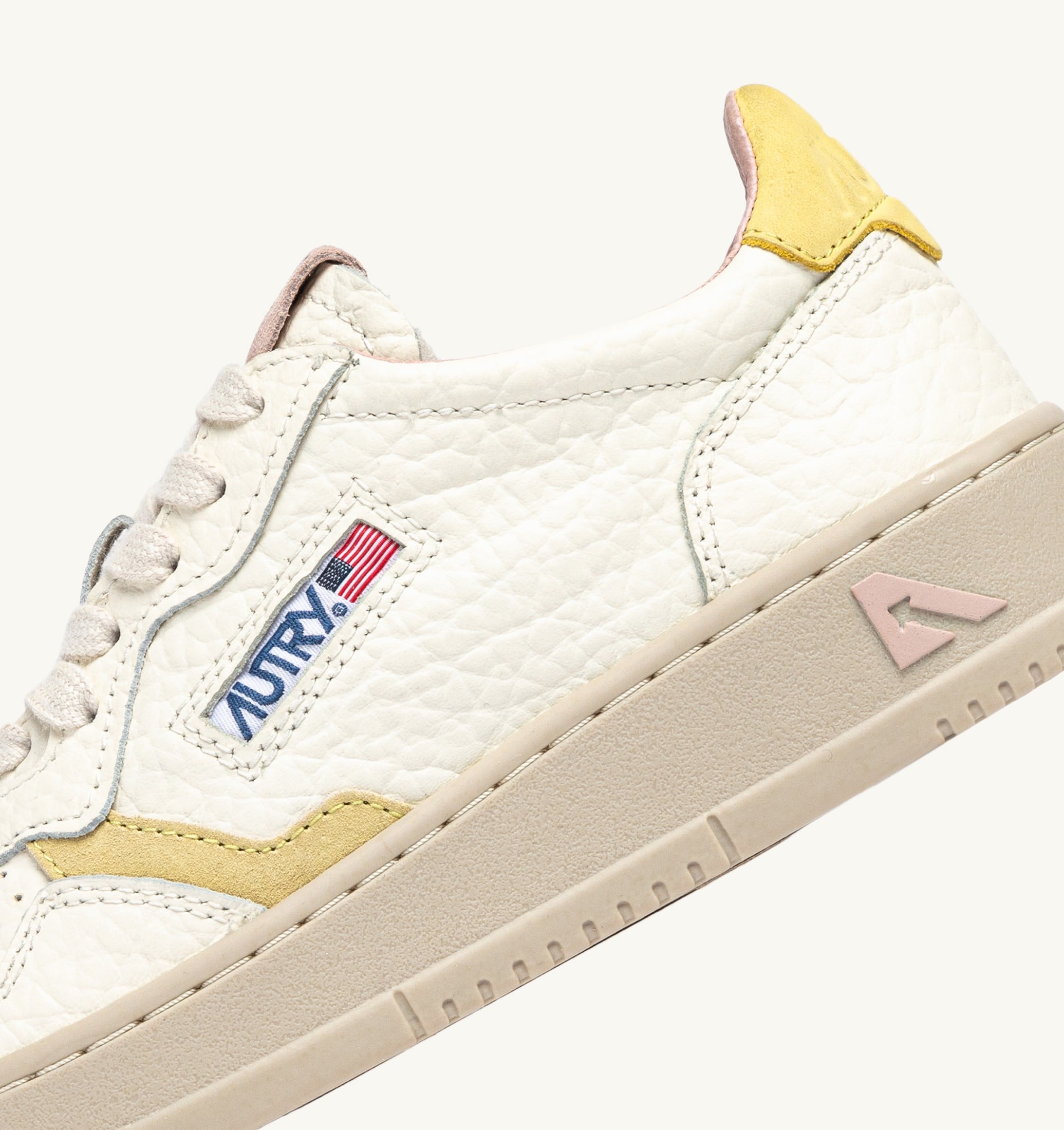 SNEAKERS MEDALIST LOW IN PELLE LEMON MERINGUE E SILK
