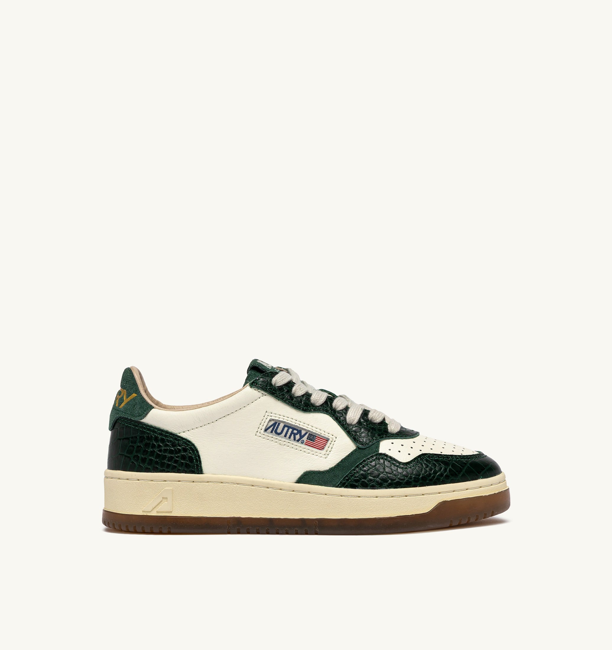 SNEAKERS MEDALIST LOW IN PELLE MARSHMALLOW E VERDE