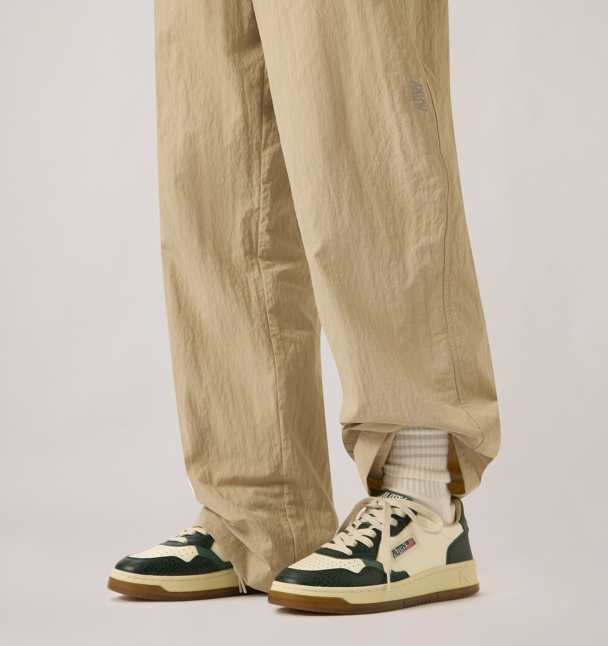 SNEAKERS MEDALIST LOW IN PELLE MARSHMALLOW E VERDE