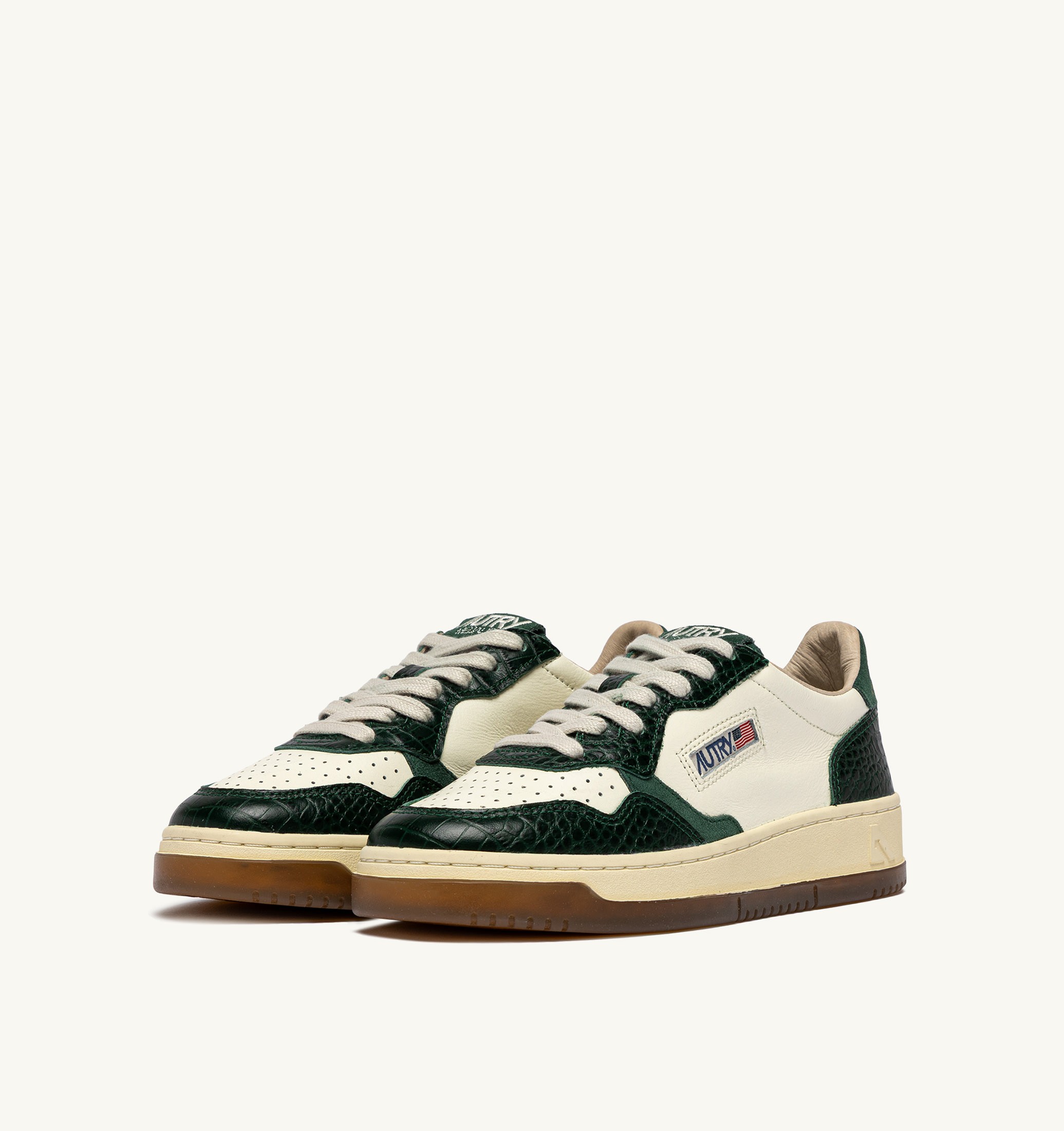 SNEAKERS MEDALIST LOW IN PELLE MARSHMALLOW E VERDE