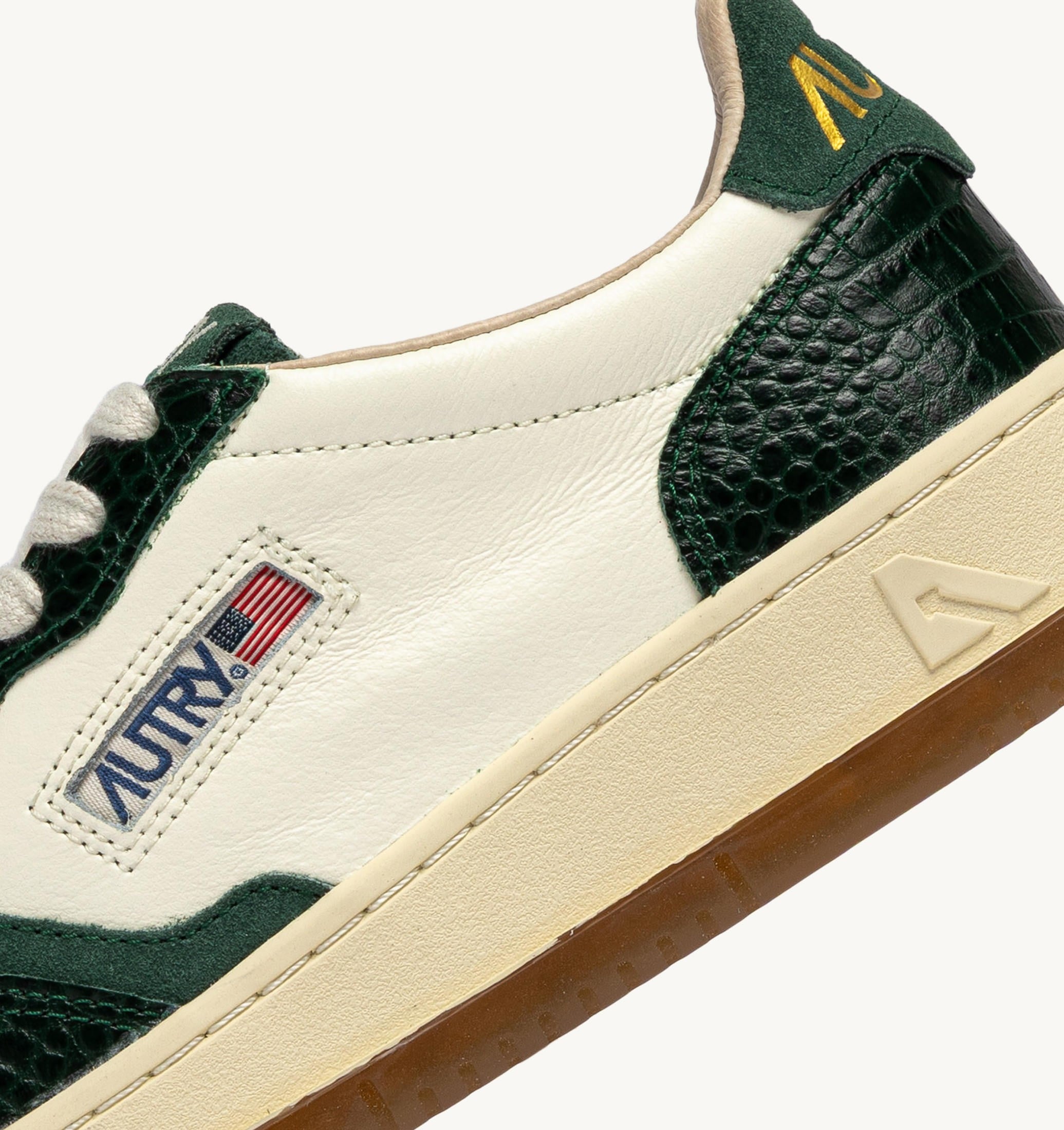 SNEAKERS MEDALIST LOW IN PELLE MARSHMALLOW E VERDE