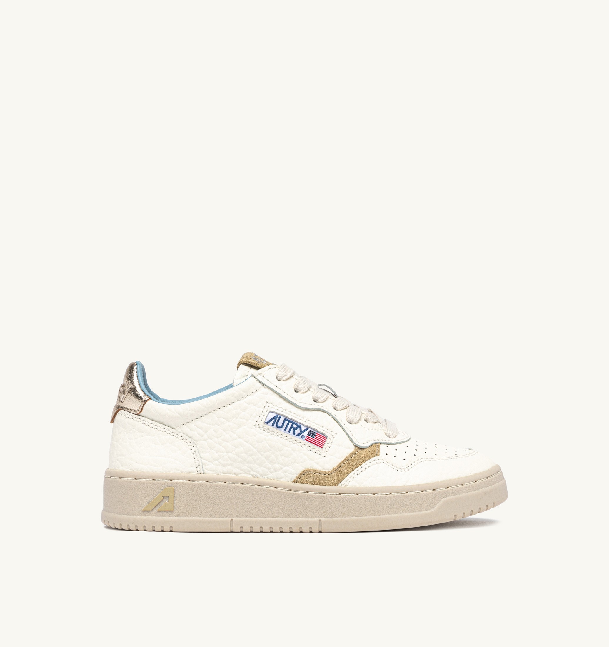 SNEAKERS MEDALIST LOW IN PELLE PLATINO E SPONGE