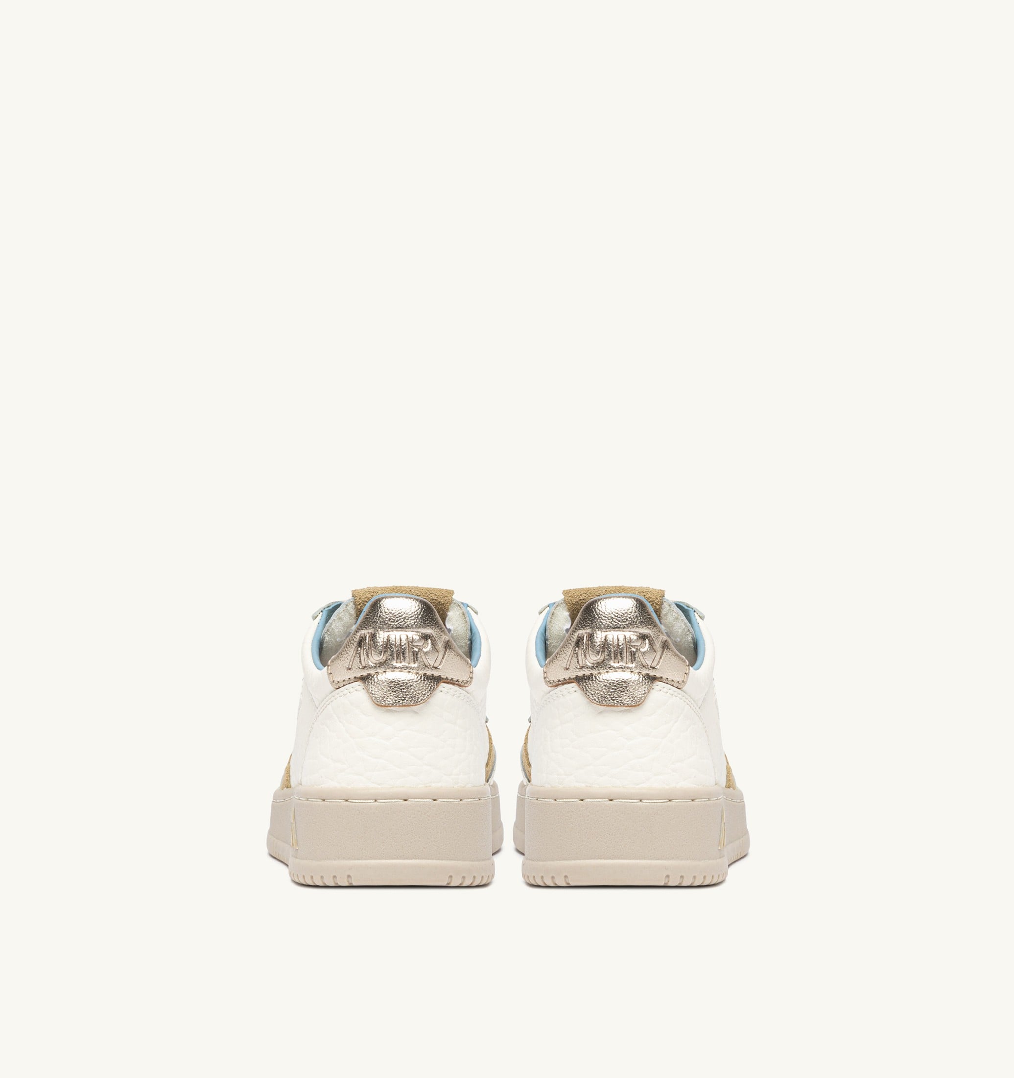 SNEAKERS MEDALIST LOW IN PELLE PLATINO E SPONGE