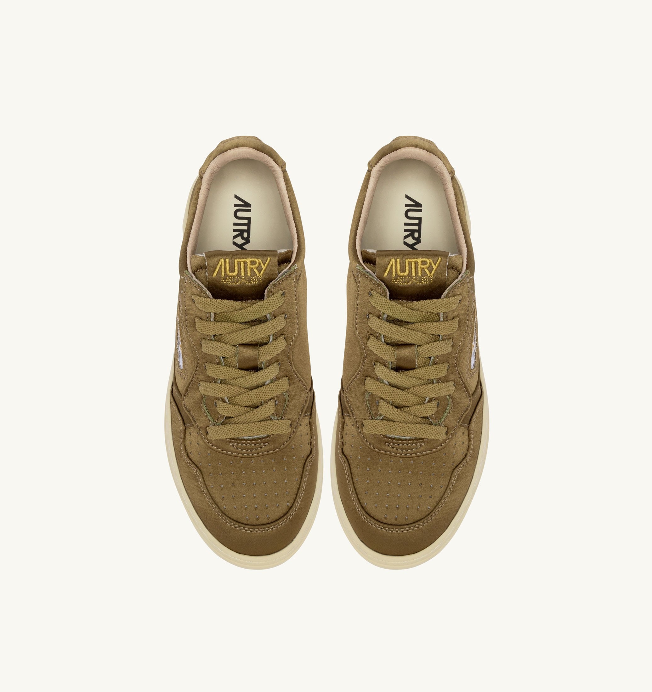 SNEAKERS MEDALIST LOW IN SATIN ARMY