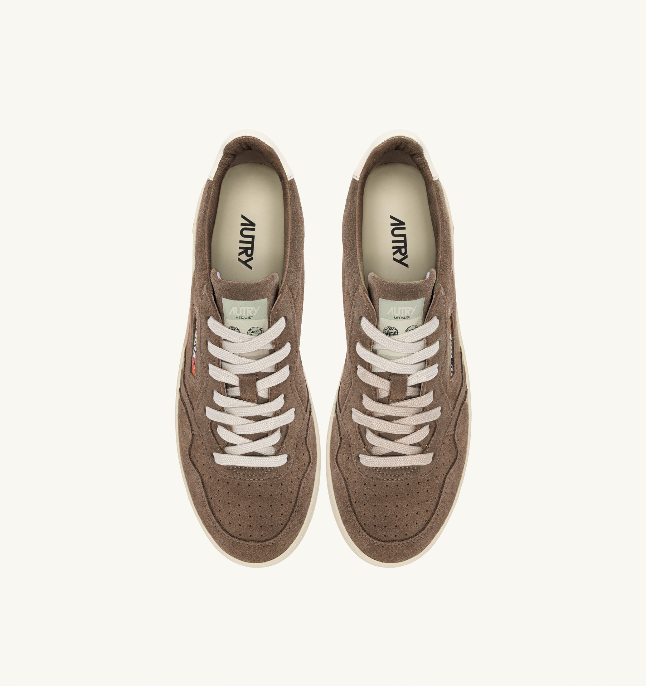 SNEAKERS MEDALIST LOW IN SUEDE CIGAR E BIANCO
