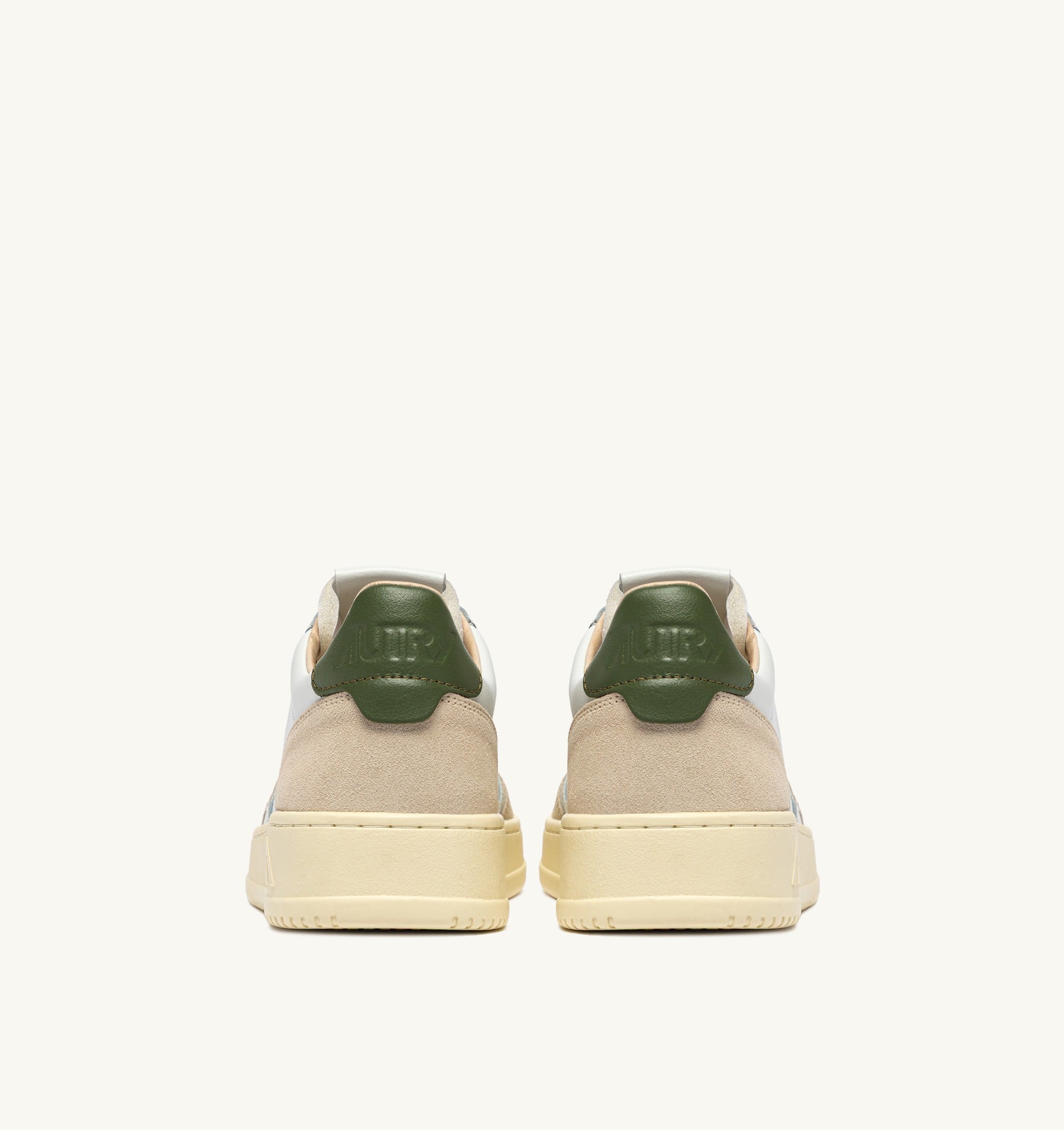 SNEAKERS MEDALIST LOW IN SUEDE E PELLE BIANCA E BRONZE GREEN