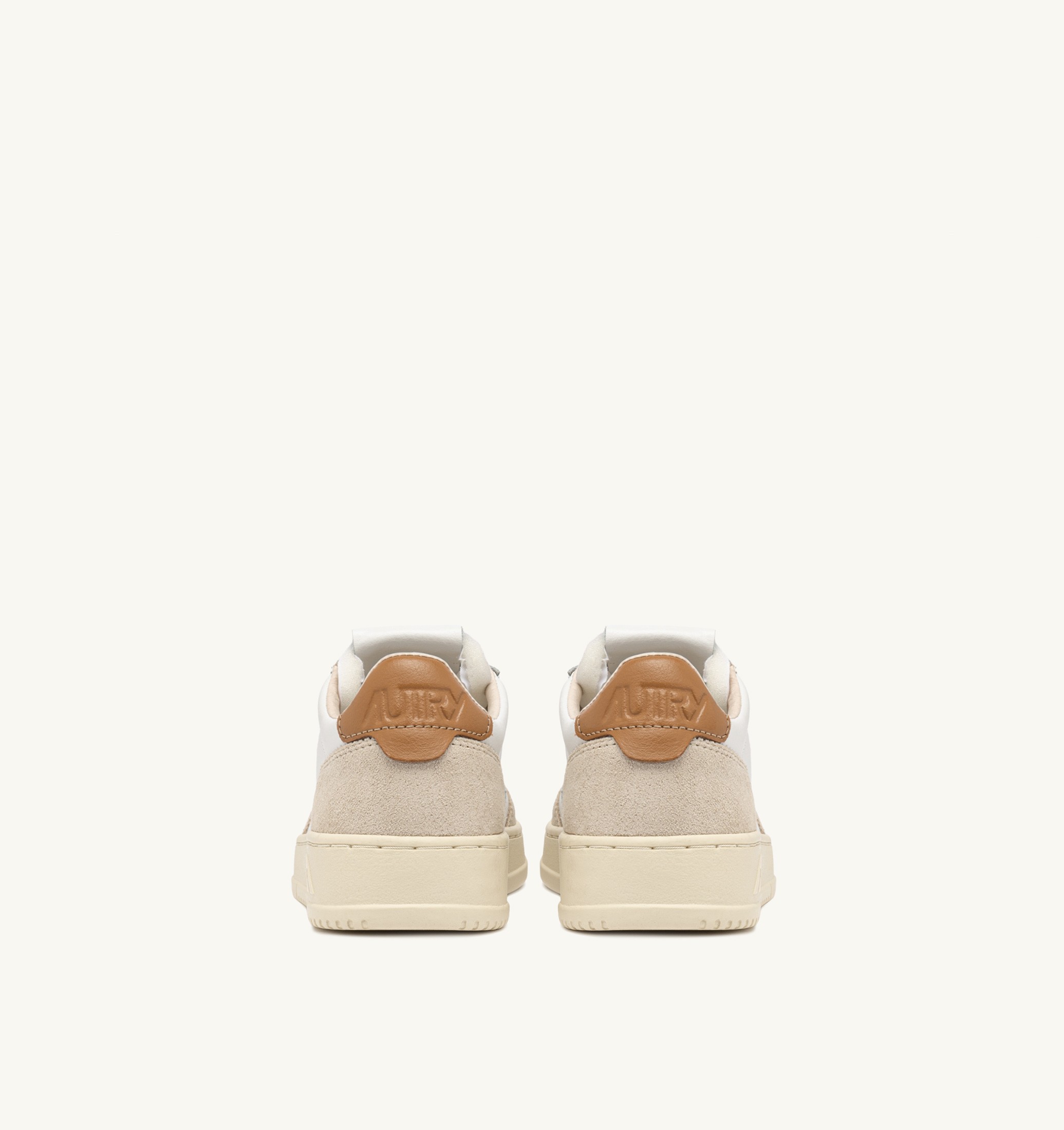 SNEAKERS MEDALIST LOW IN SUEDE E PELLE BIANCA E BROWN SUGAR