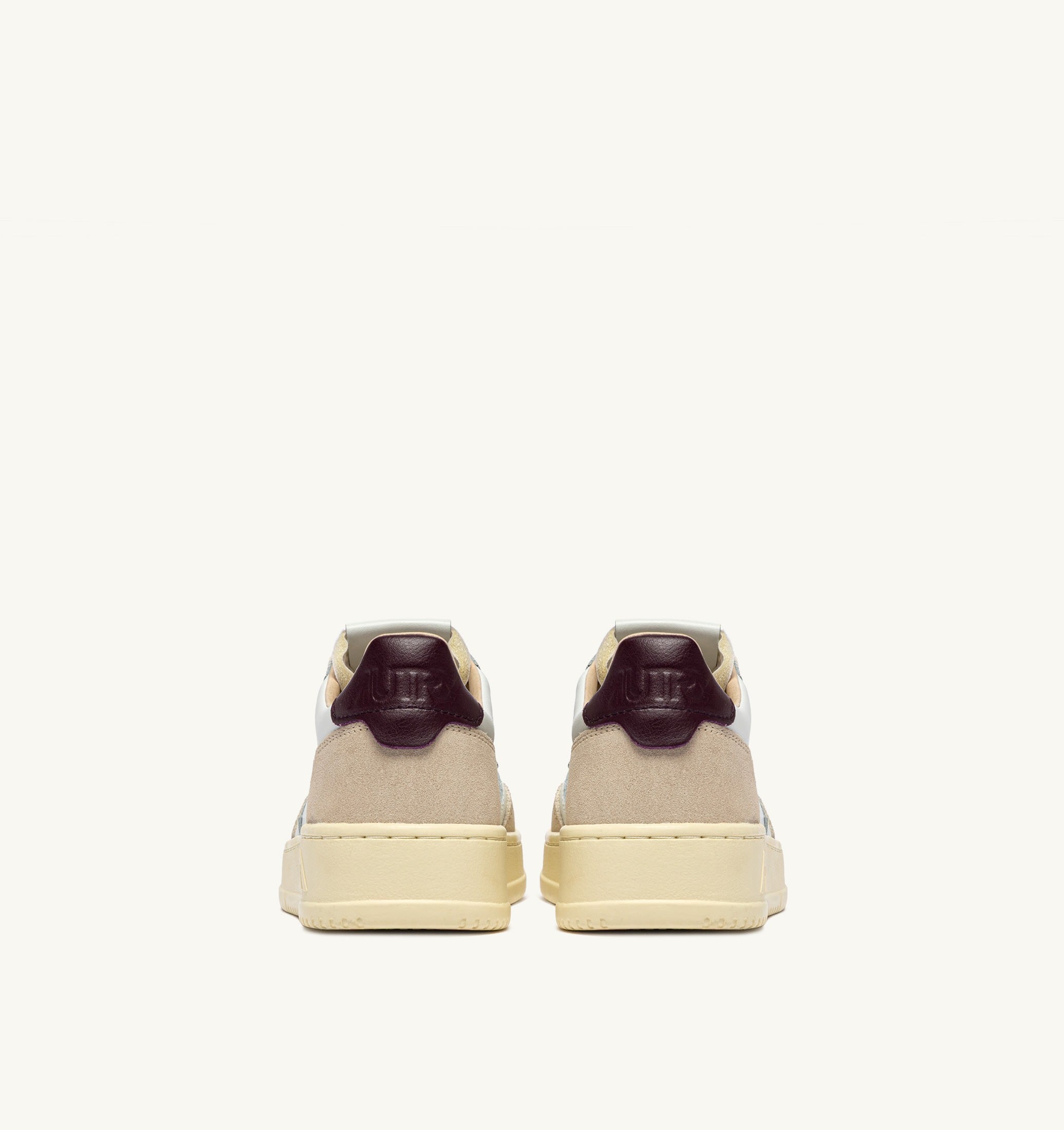 SNEAKERS MEDALIST LOW IN SUEDE E PELLE BIANCA E FIG