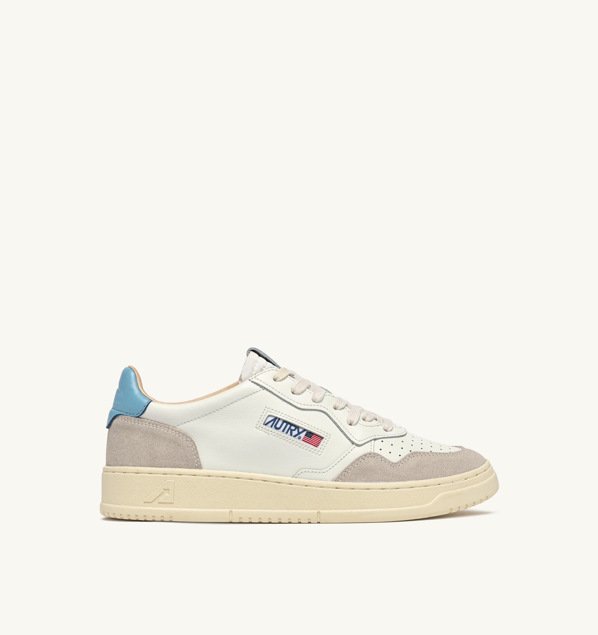 SNEAKERS MEDALIST LOW IN SUEDE E PELLE BIANCA E FORGET ME NOT