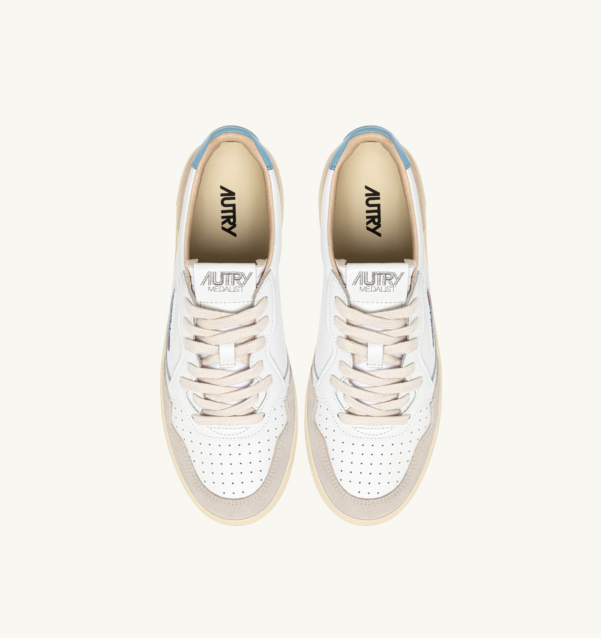 SNEAKERS MEDALIST LOW IN SUEDE E PELLE BIANCA E FORGET ME NOT