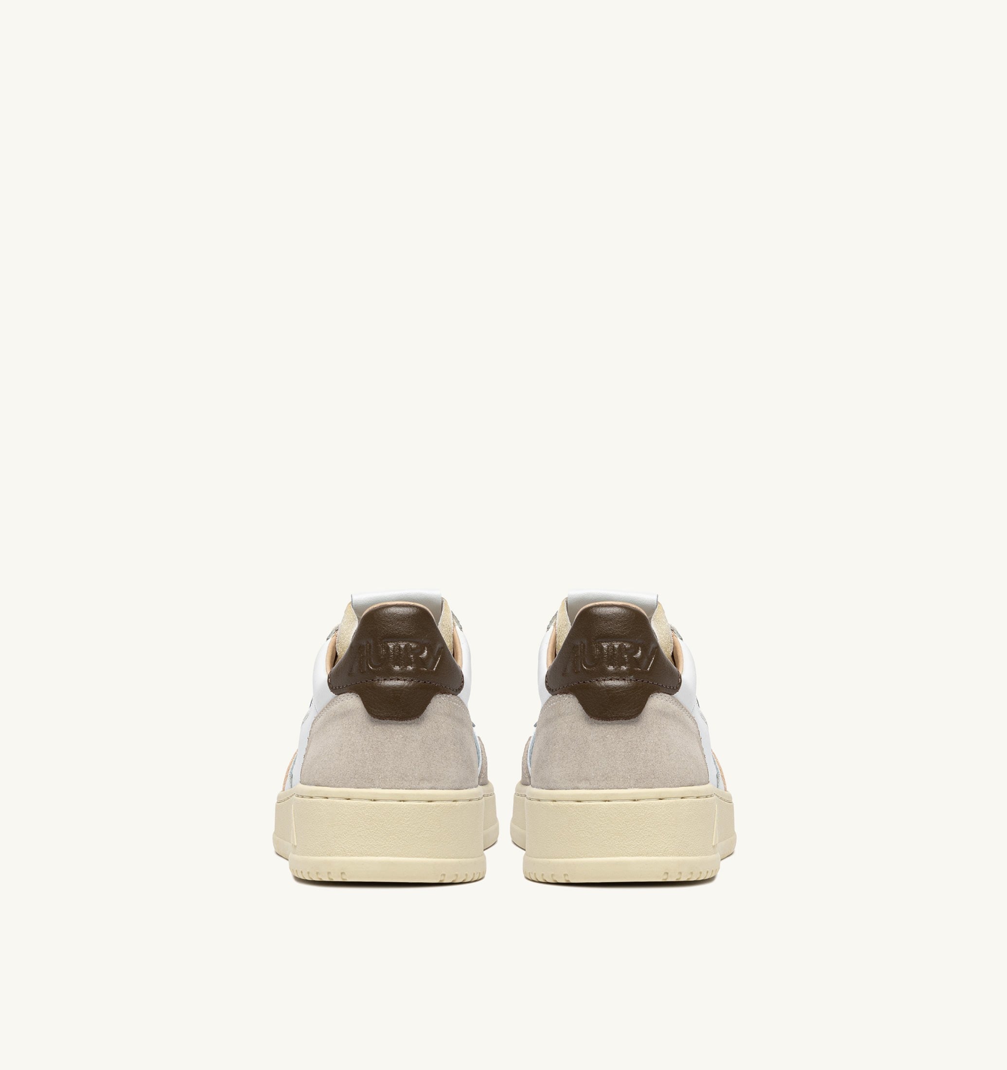SNEAKERS MEDALIST LOW IN SUEDE E PELLE BIANCA E TEAK