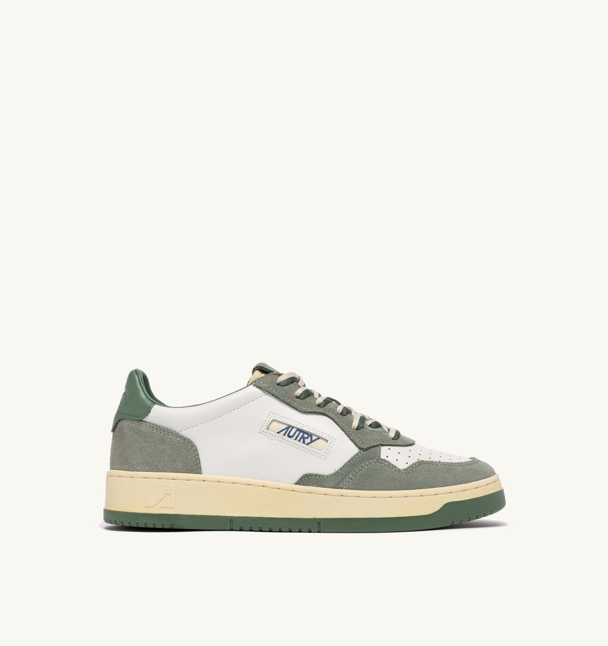 SNEAKERS MEDALIST LOW IN SUEDE E PELLE MILITARY E SEA SPRAY