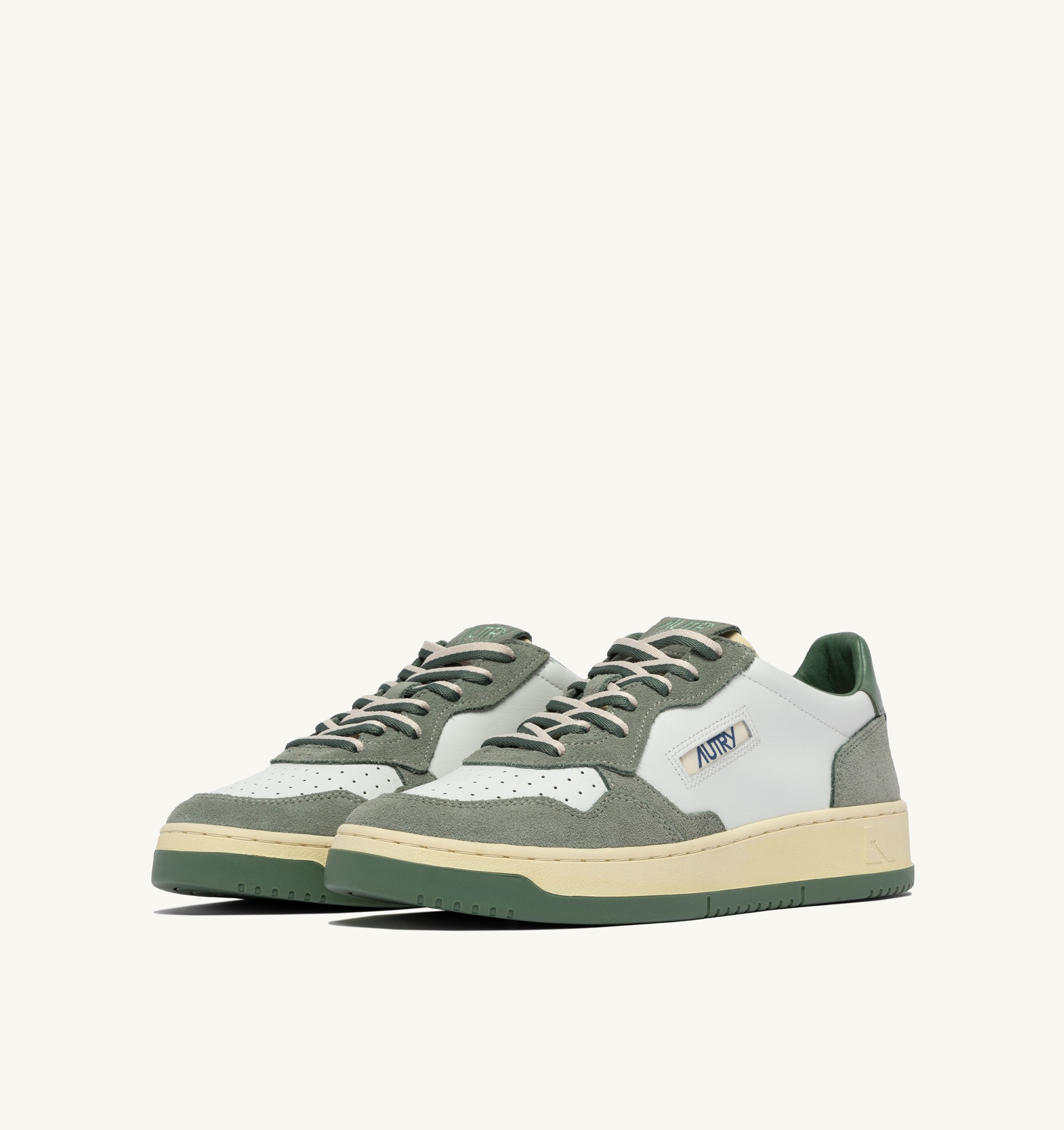 SNEAKERS MEDALIST LOW IN SUEDE E PELLE MILITARY E SEA SPRAY