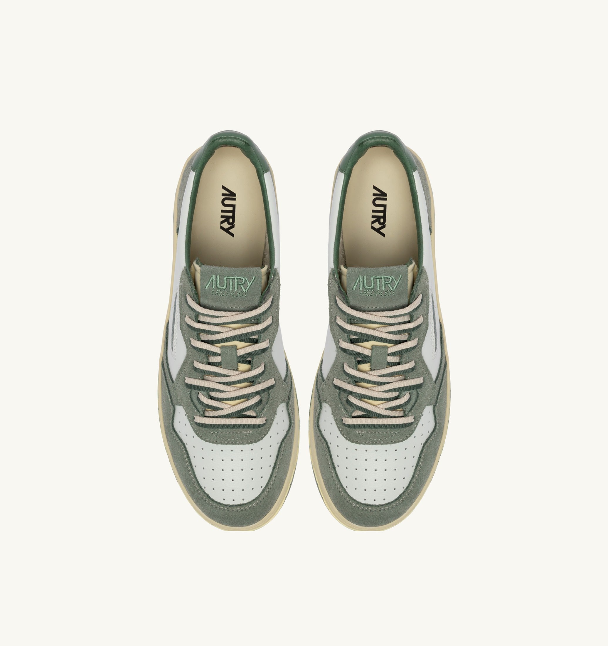 SNEAKERS MEDALIST LOW IN SUEDE E PELLE MILITARY E SEA SPRAY