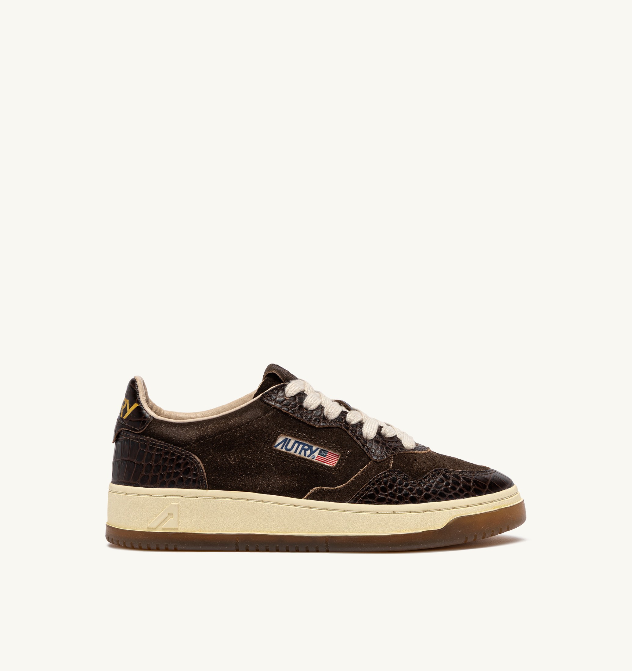 SNEAKERS MEDALIST LOW IN SUEDE E PELLE MUSTANG E MARRONE
