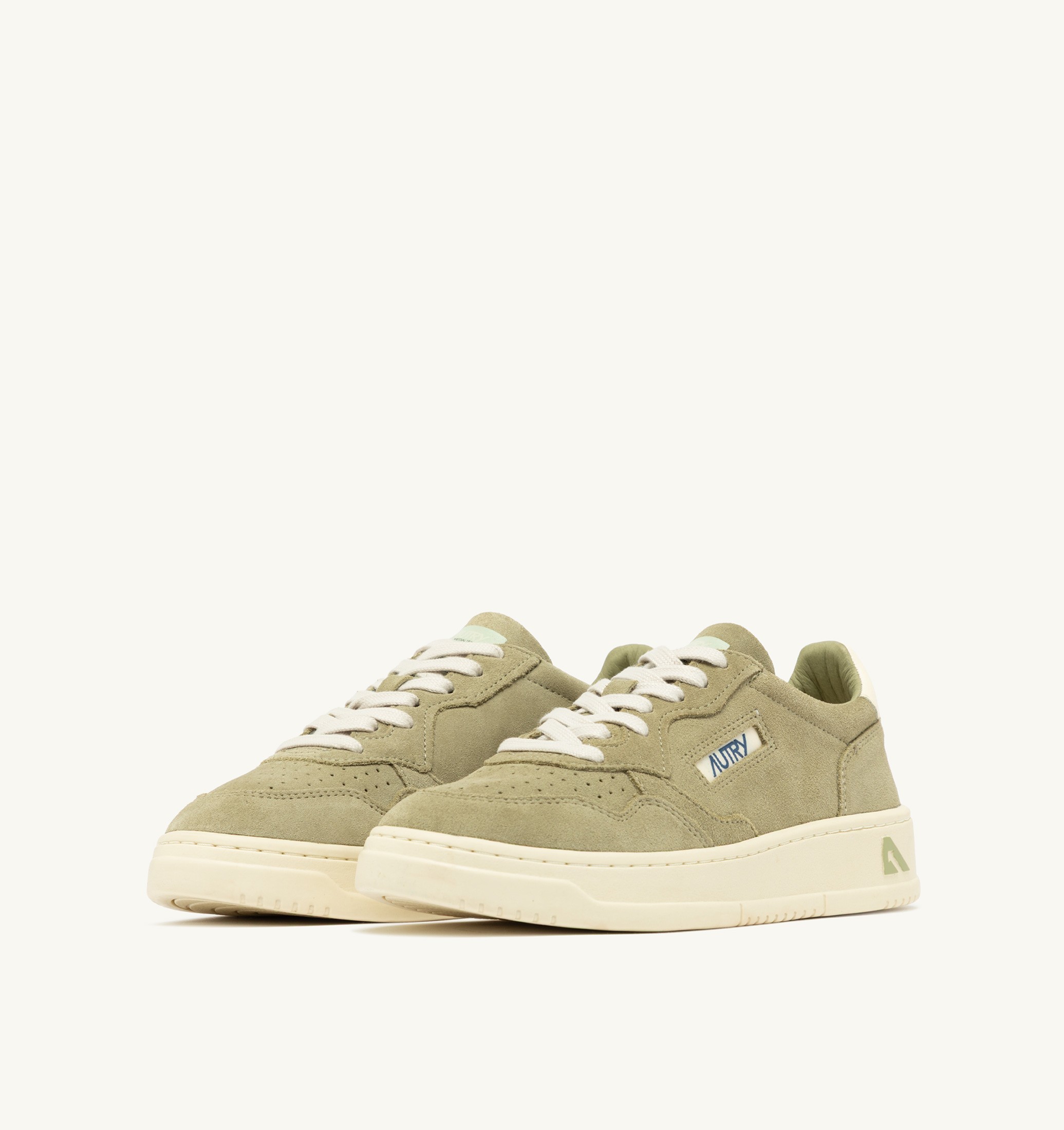 SNEAKERS MEDALIST LOW IN SUEDE GRAY GREEN E BIANCO