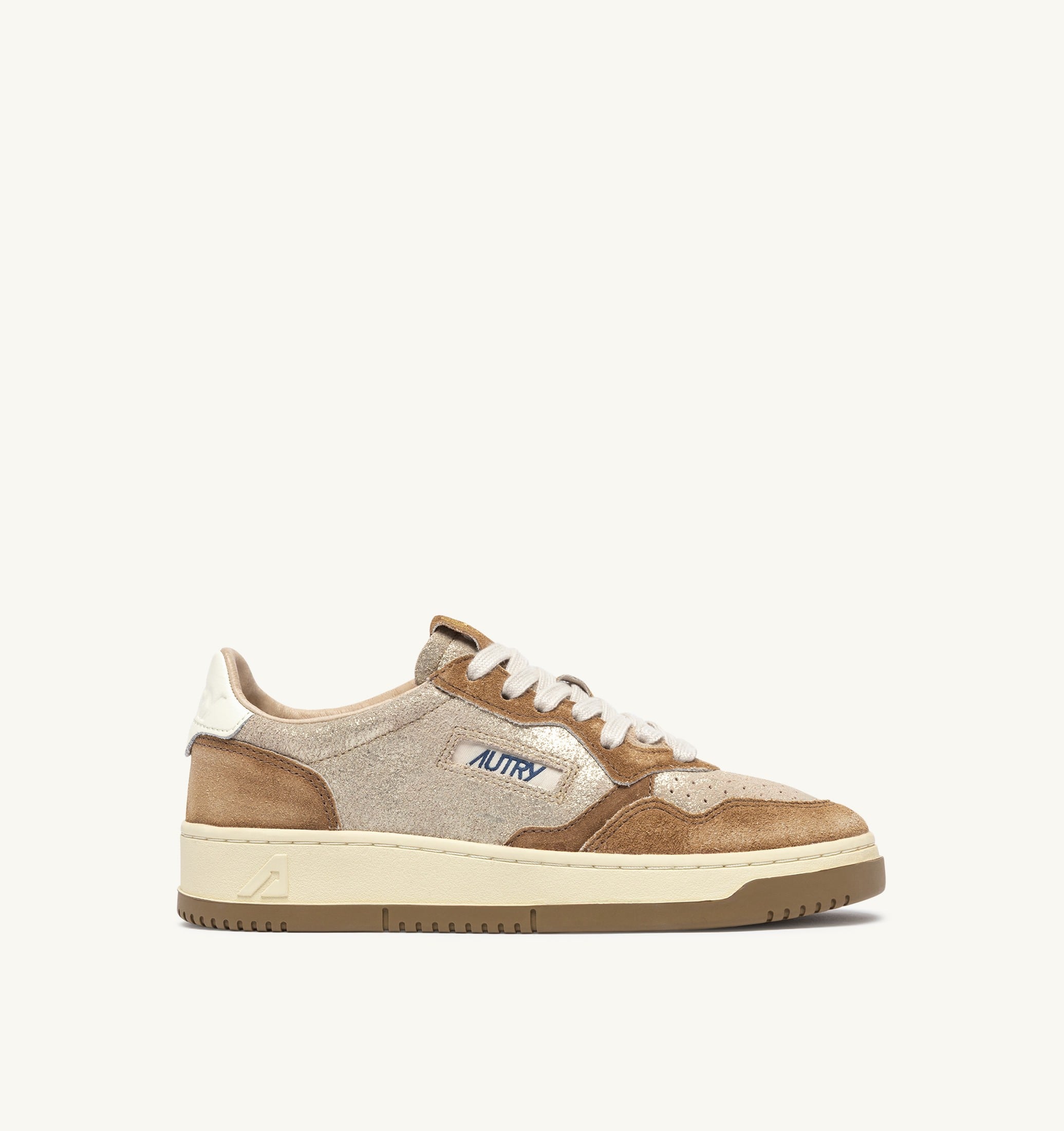 SNEAKERS MEDALIST LOW IN SUEDE PLATINO E BEIGE SUGAR